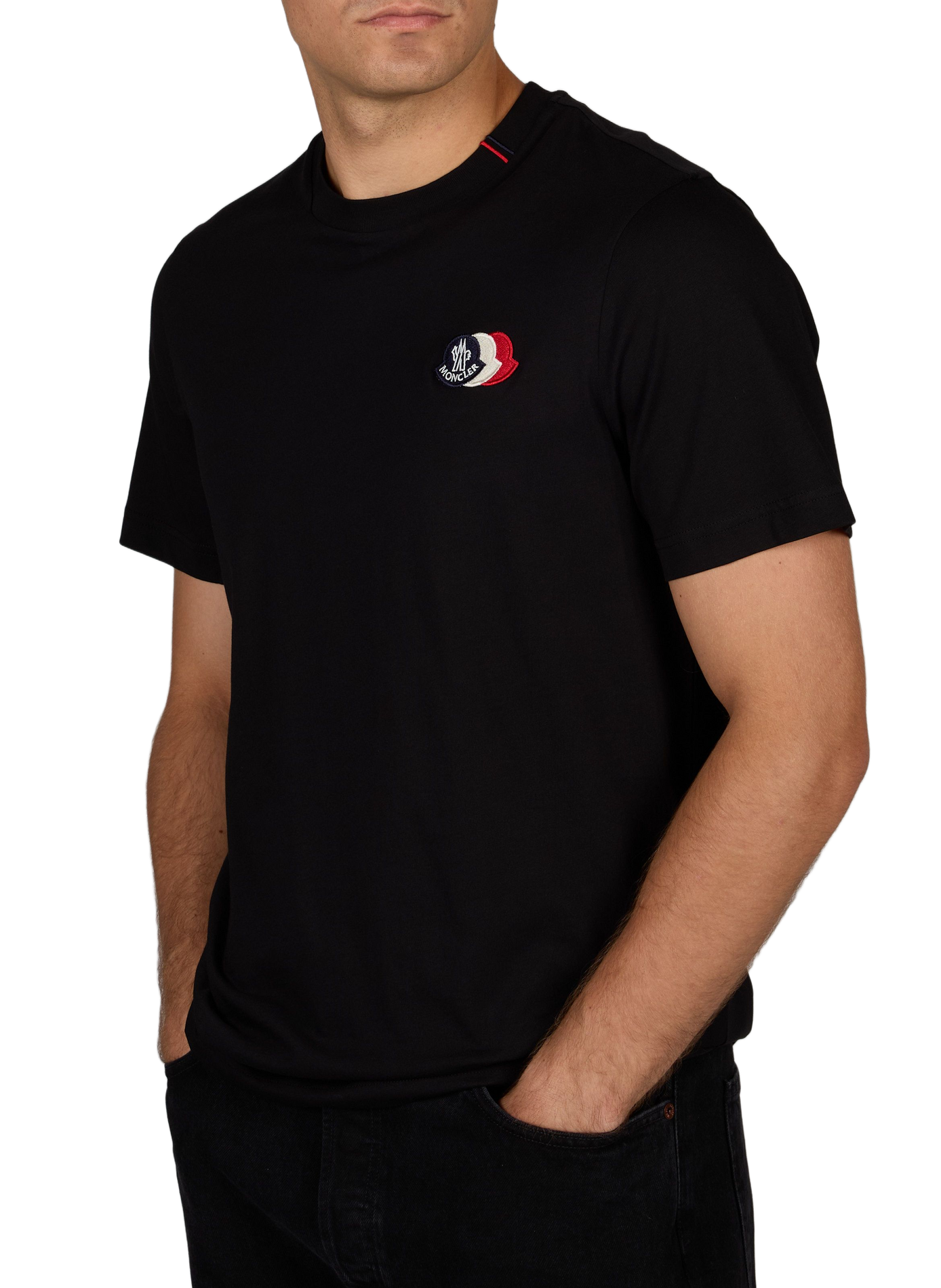 T-shirt droit à logo en coton MONCLER Noir