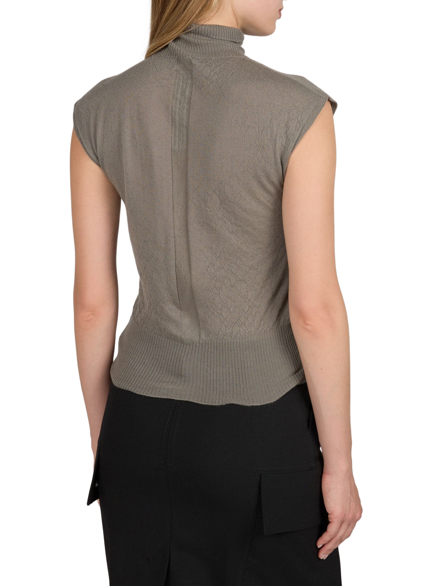 Ärmelloser Rollkragenpullover aus Kaschmir RICK OWENS Grau