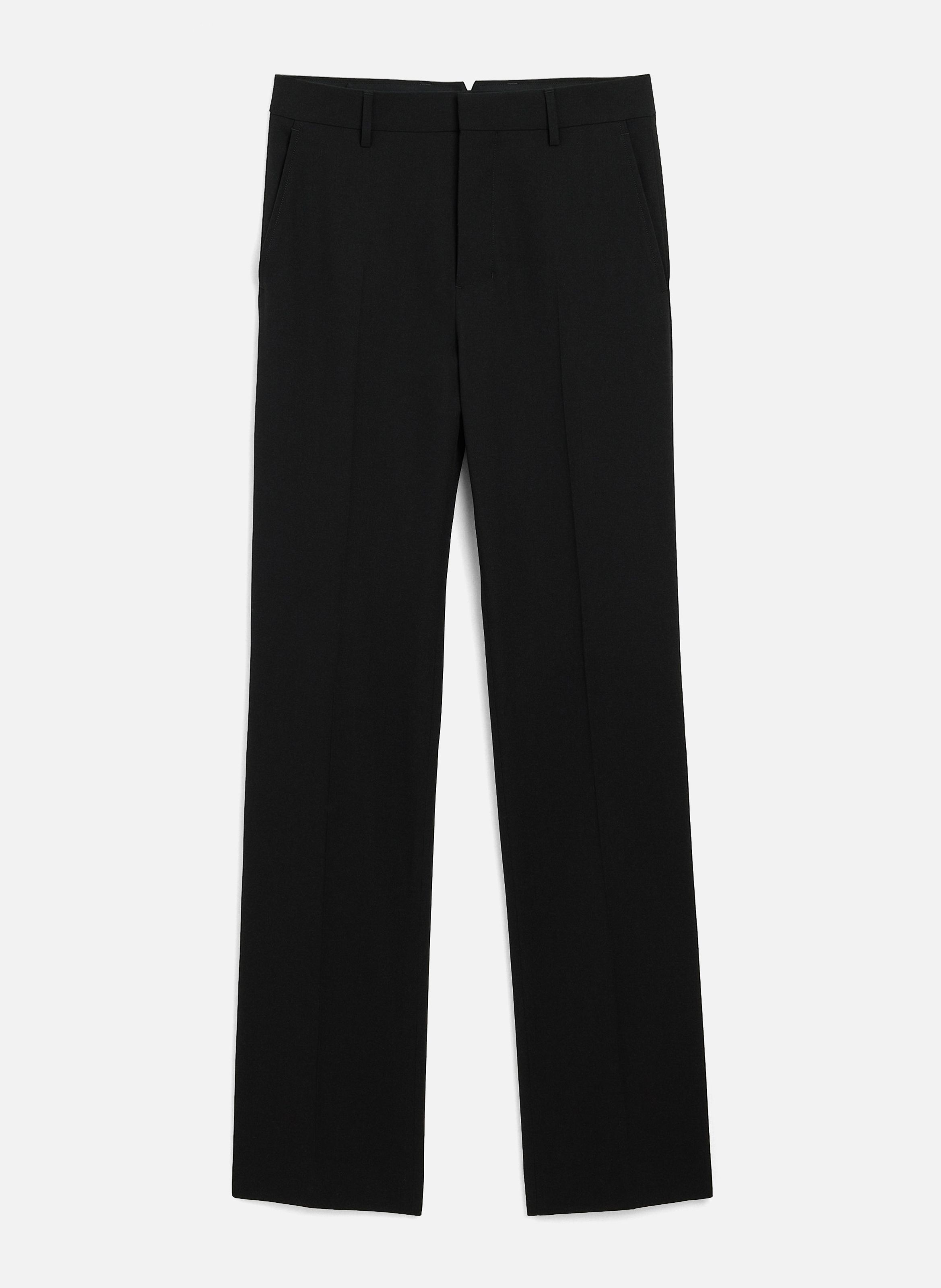 Pantalon coupe droite en laine AMI PARIS Noir