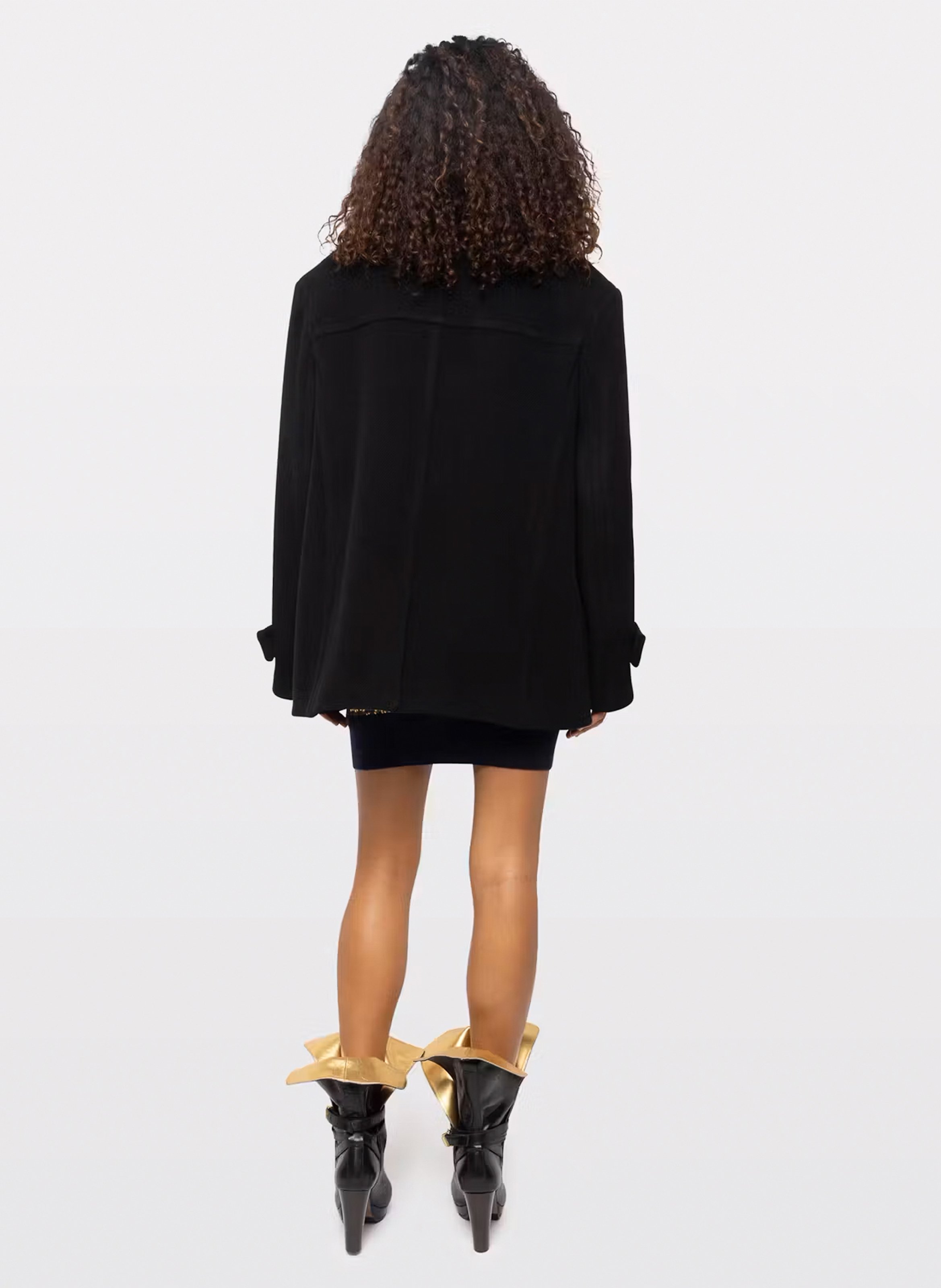 Manteau droit boutonné en laine mélangée masivo ZADIG&VOLTAIRE Noir