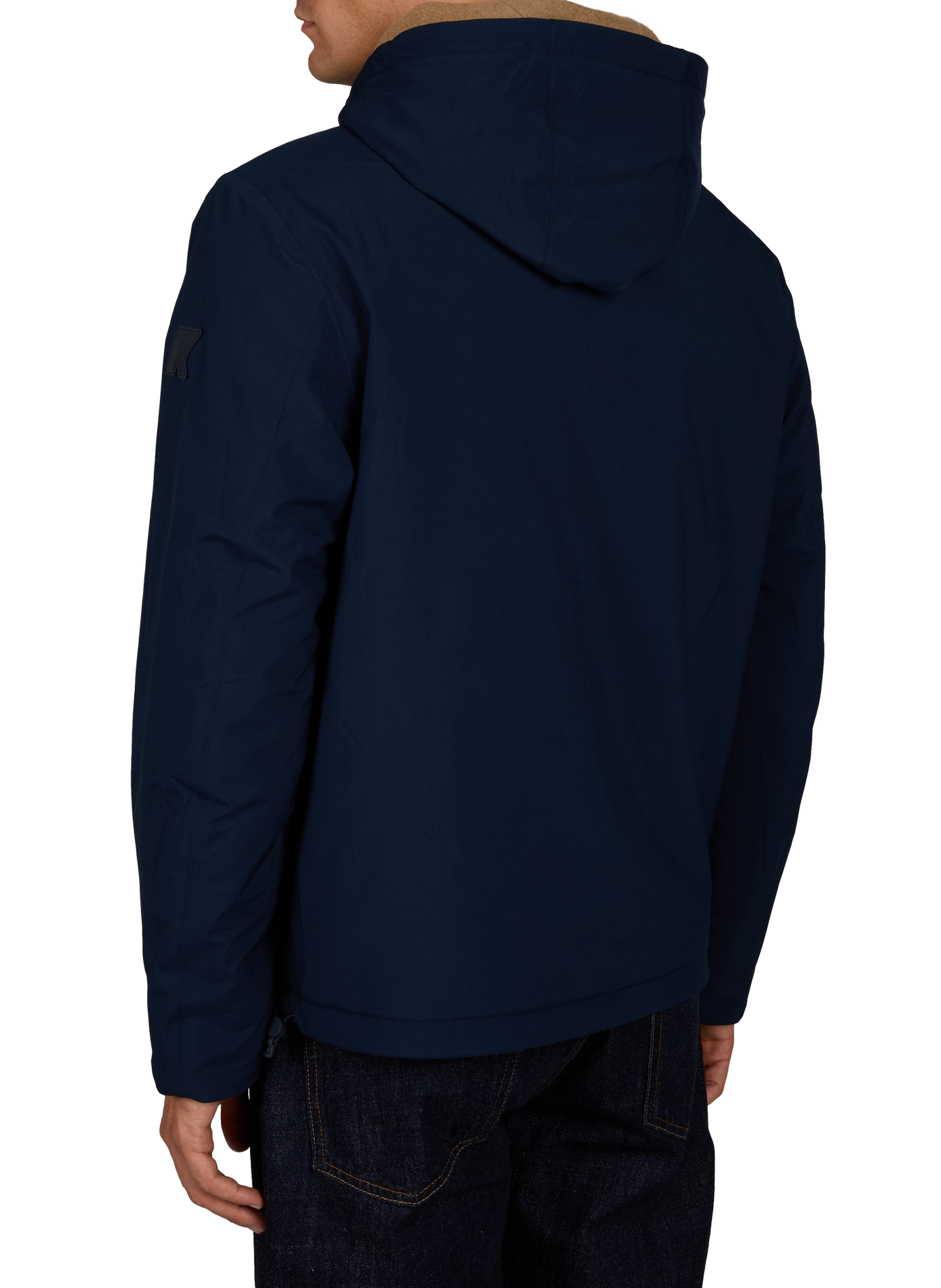 Reversible straight-cut jacket in a wool blend K-WAY Beige