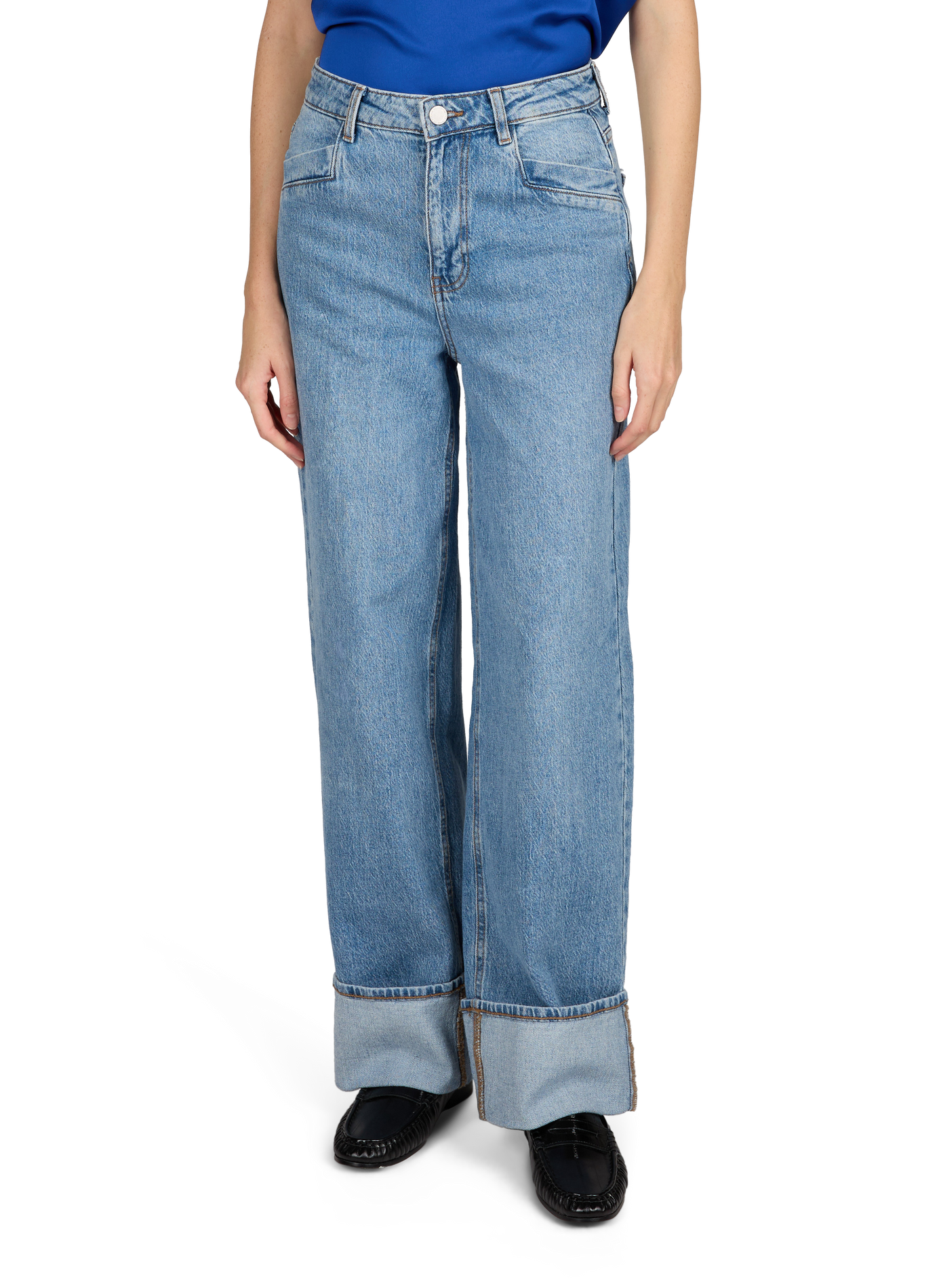 Wide cotton jeans  VILA Blue