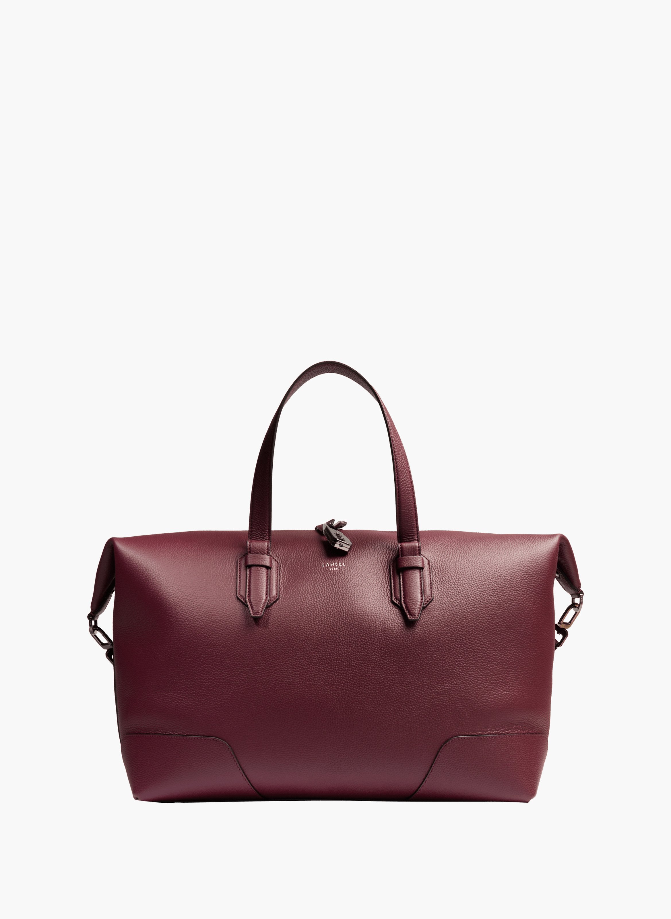 Sac weekend zippé charlie de lancel en cuir LANCEL Violet