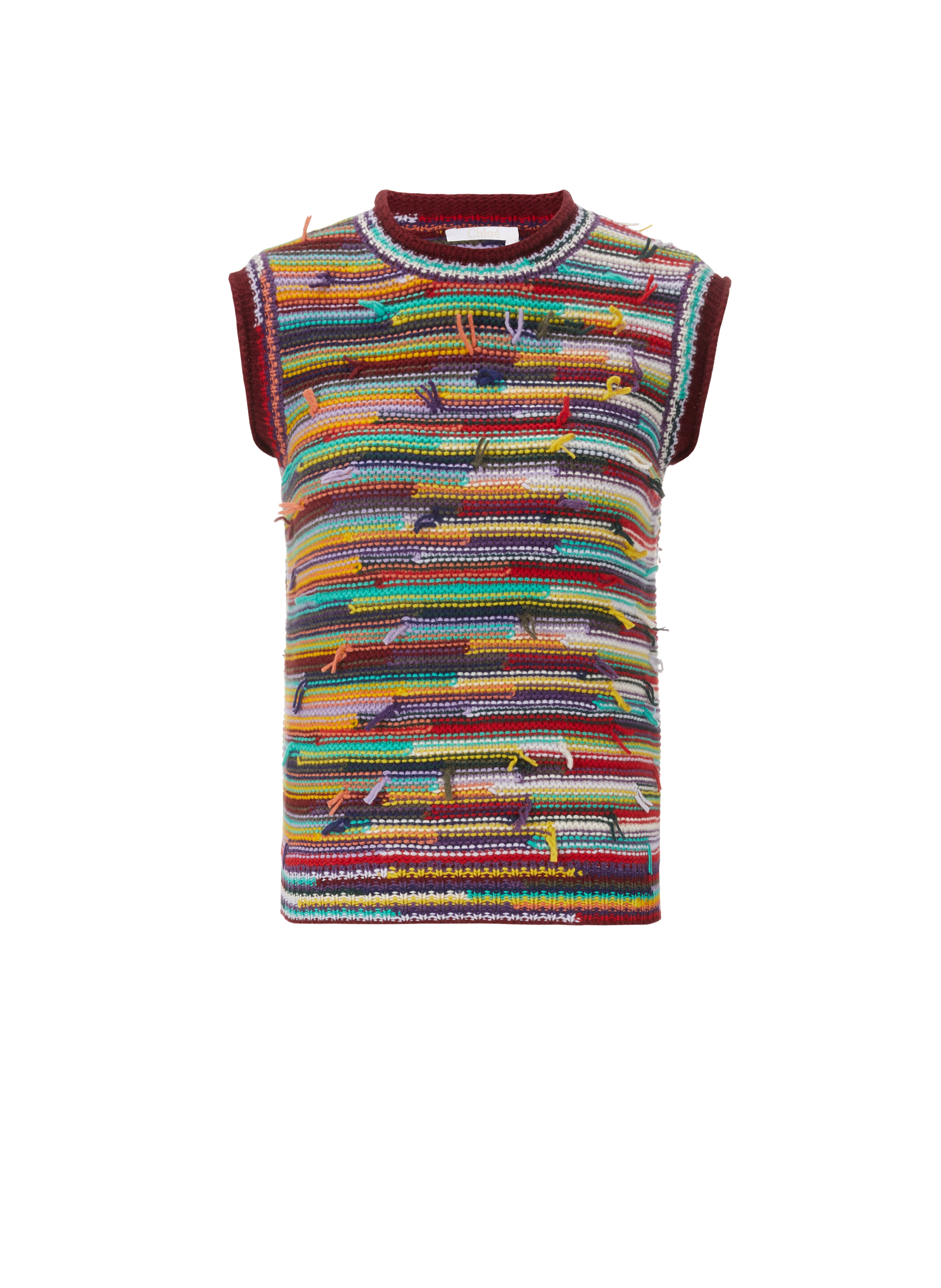 Pull sans manches en cachemire recyclé et laine