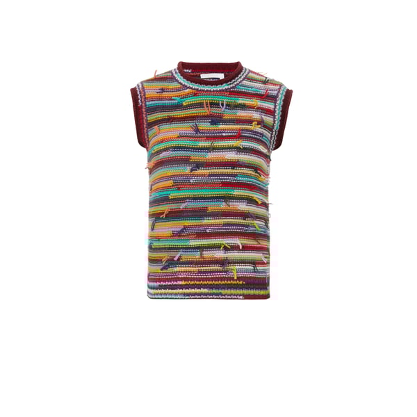 Pull sans manches en cachemire recyclé et laine