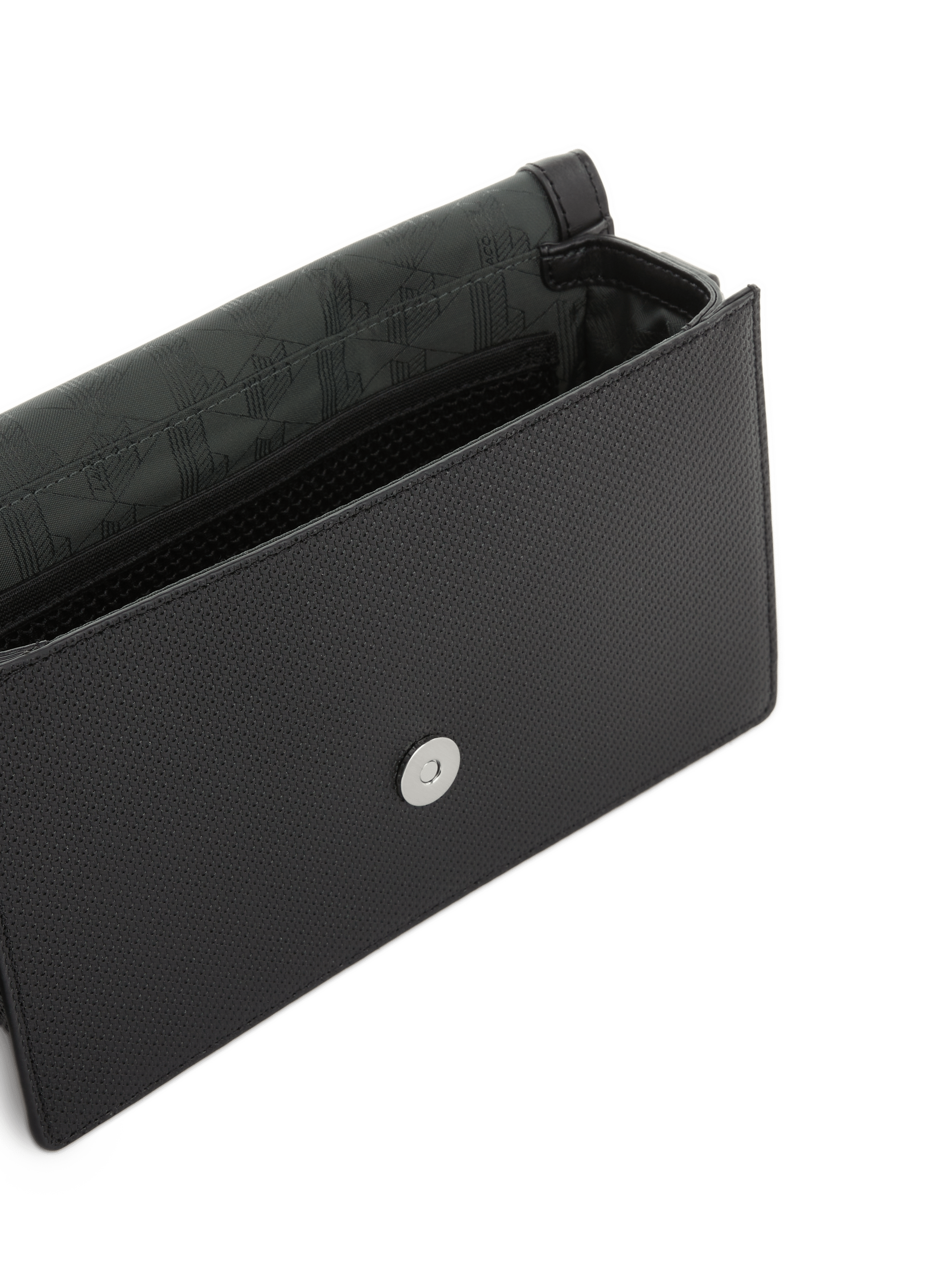 Sac à bandoulière en cuir LACOSTE Noir