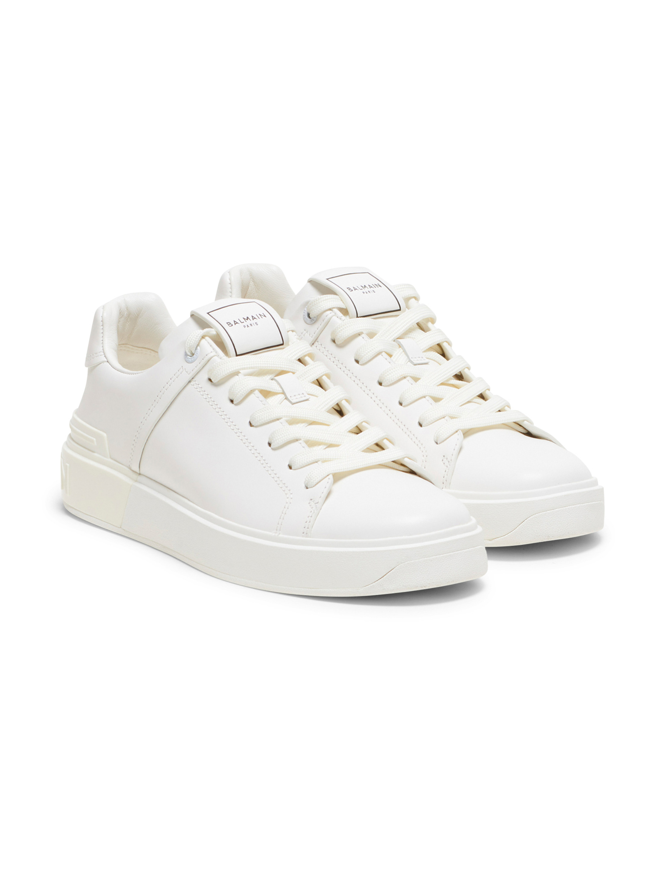 Baskets b-court en cuir de veau BALMAIN Blanc
