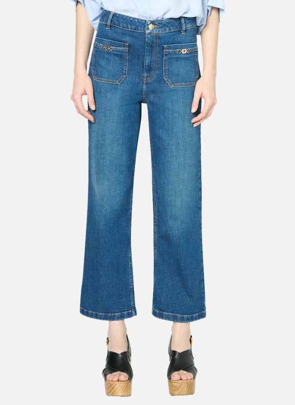 Jean droit à boucles - lenor Bleu by GERARD DAREL GERARD DAREL Jean droit à boucles - lenor Bleu
