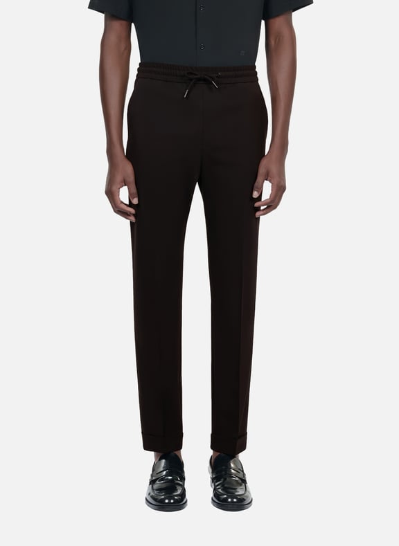 Pantalon en laine coupe droite Noir by THE KOOPLES THE KOOPLES Pantalon en laine coupe droite Noir