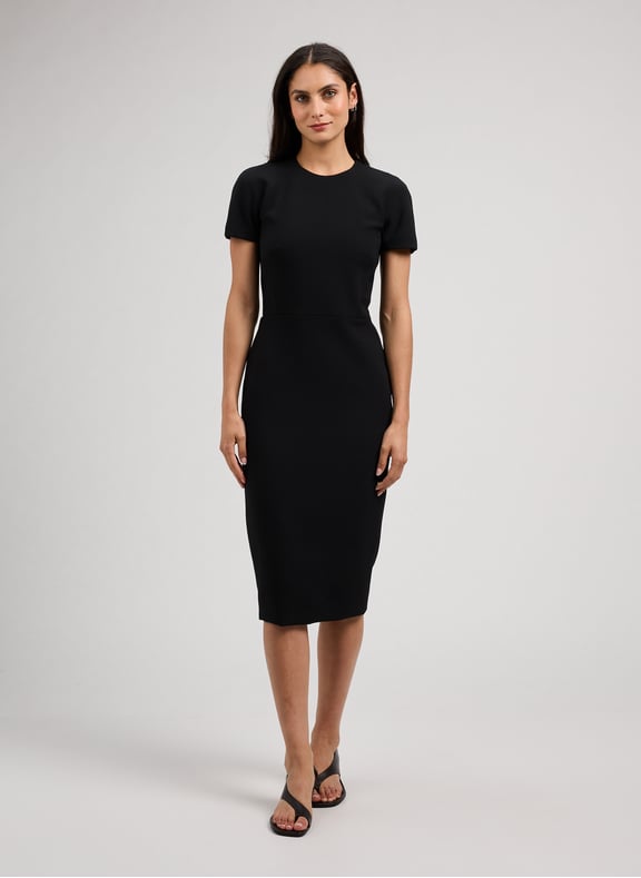Robe midi cintrée Noir by VICTORIA BECKHAM VICTORIA BECKHAM Robe midi cintrée Noir