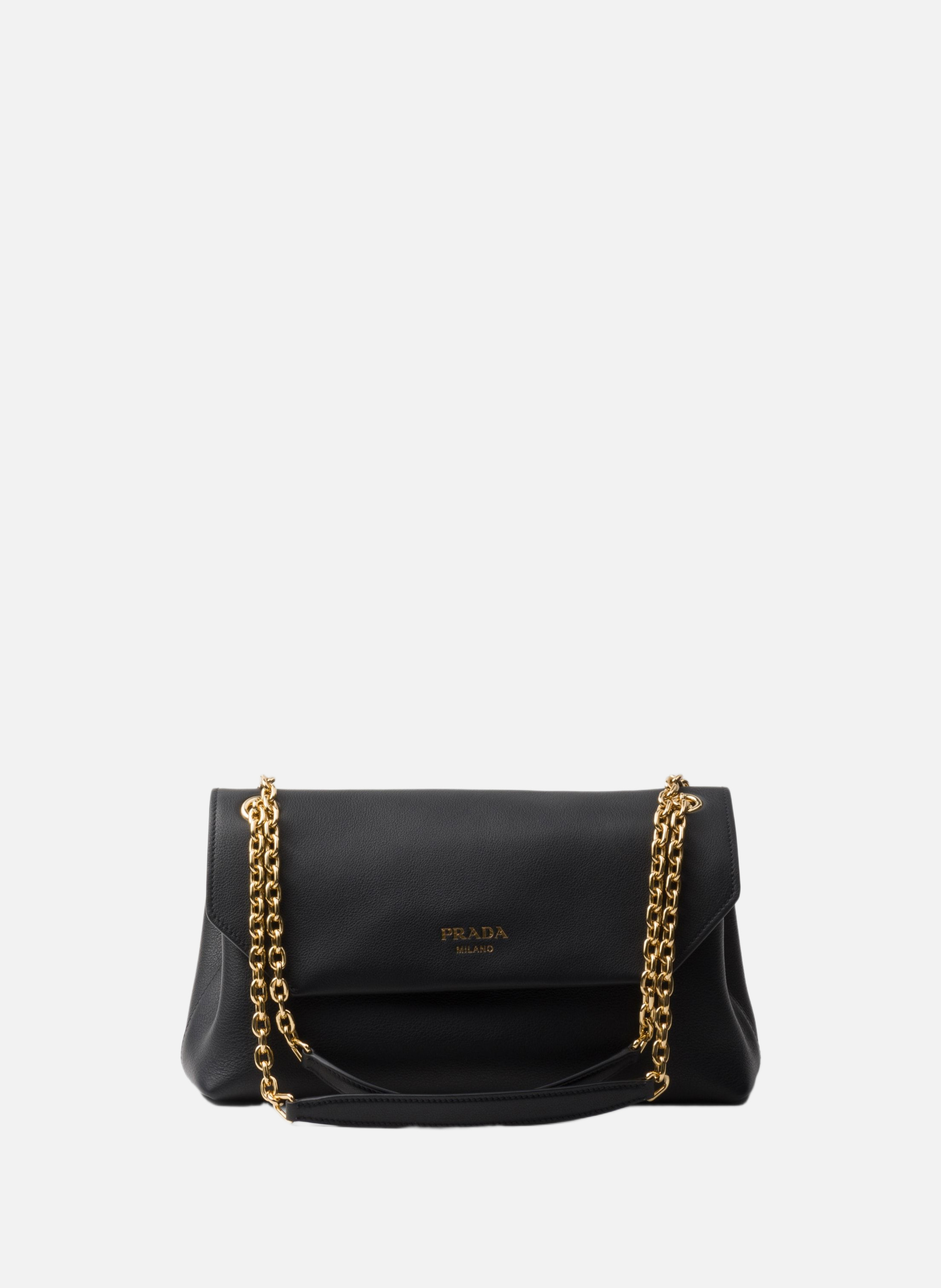 Sac porté épaule en cuir prada doux PRADA Noir