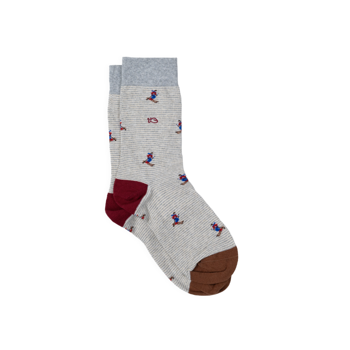 Chaussettes en coton peigné à motifs BILLYBELT Gris