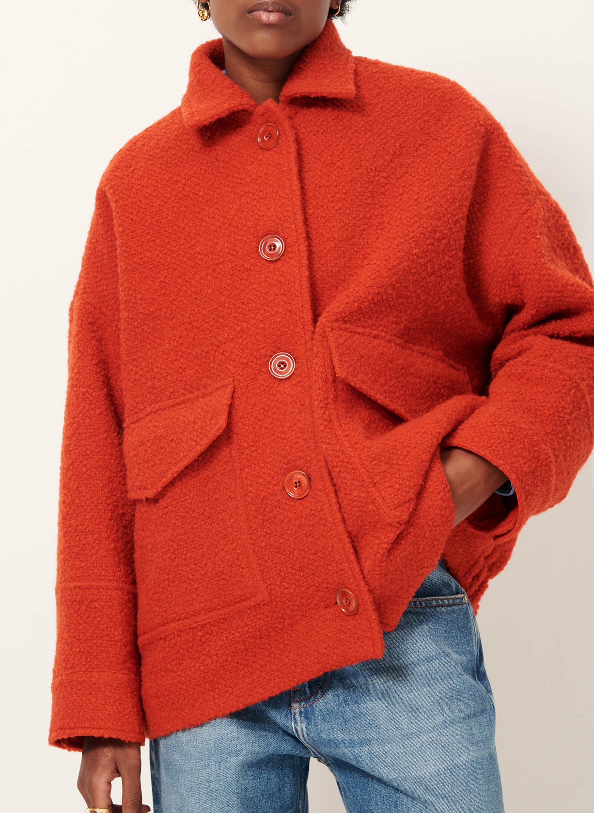 Manteau oversize en laine mélangée morrison SESSUN Rouge