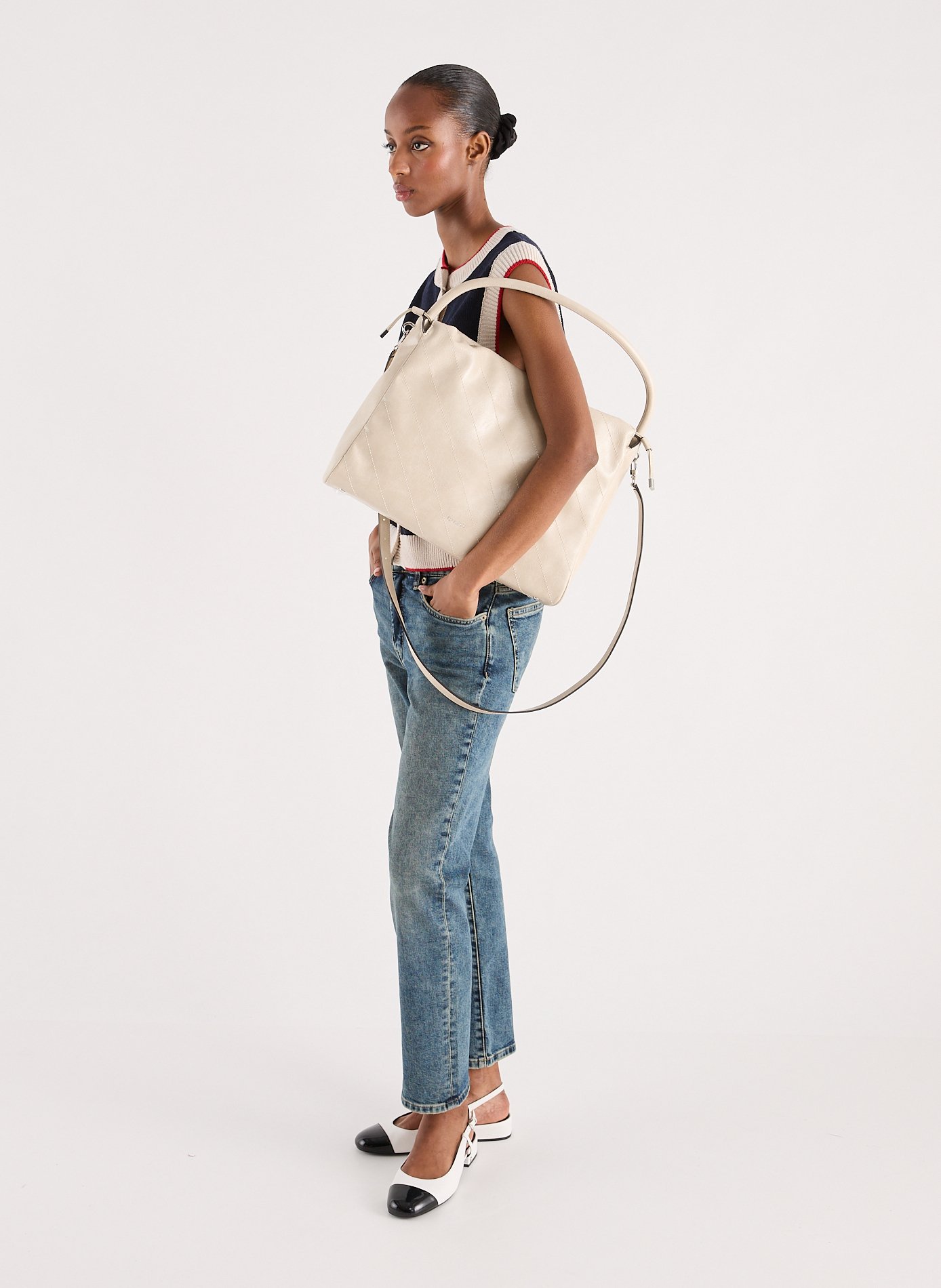 Sac à main verni Amys GUESS Beige