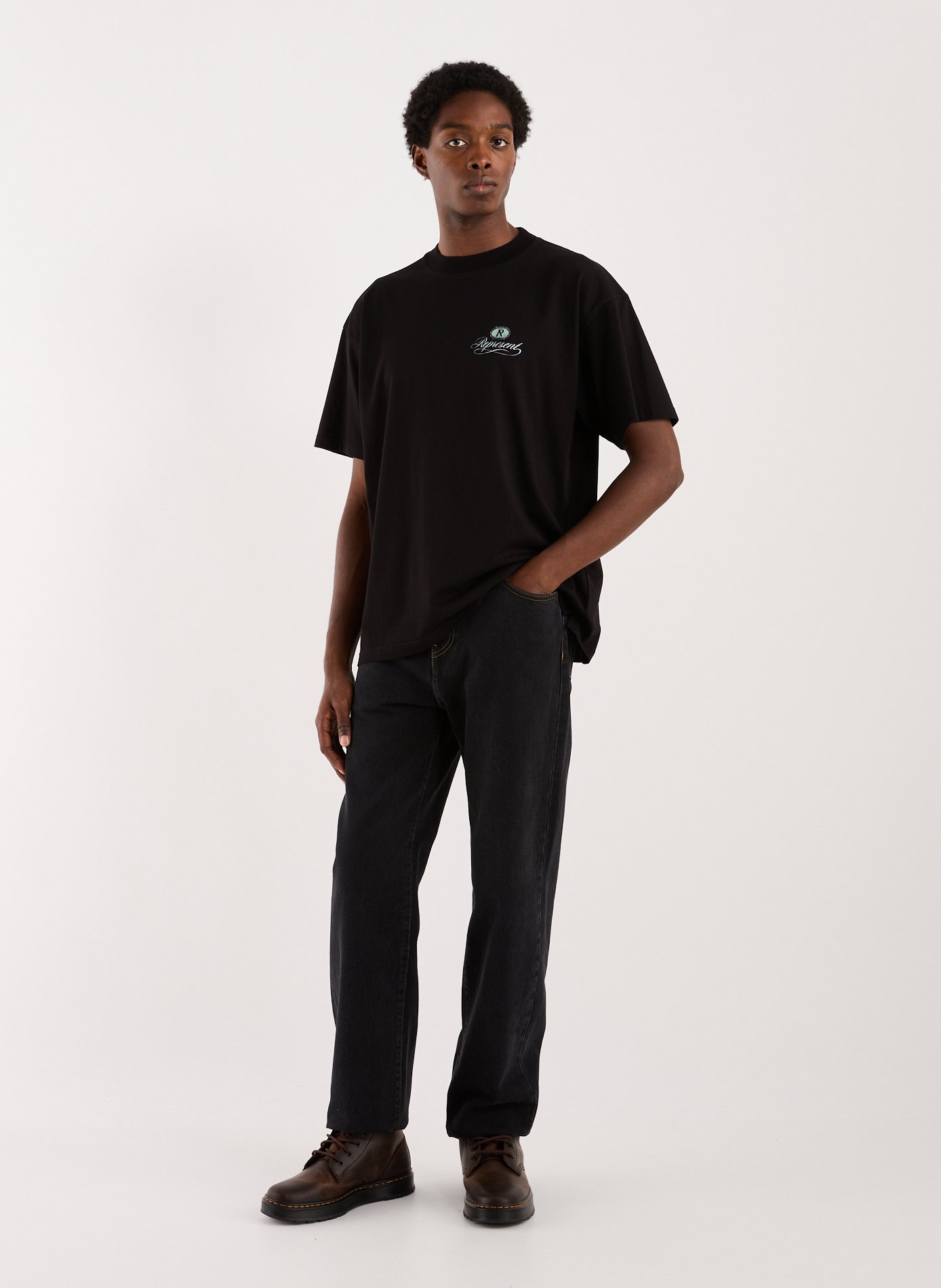 Biker-style cotton t-shirt REPRESENT Black