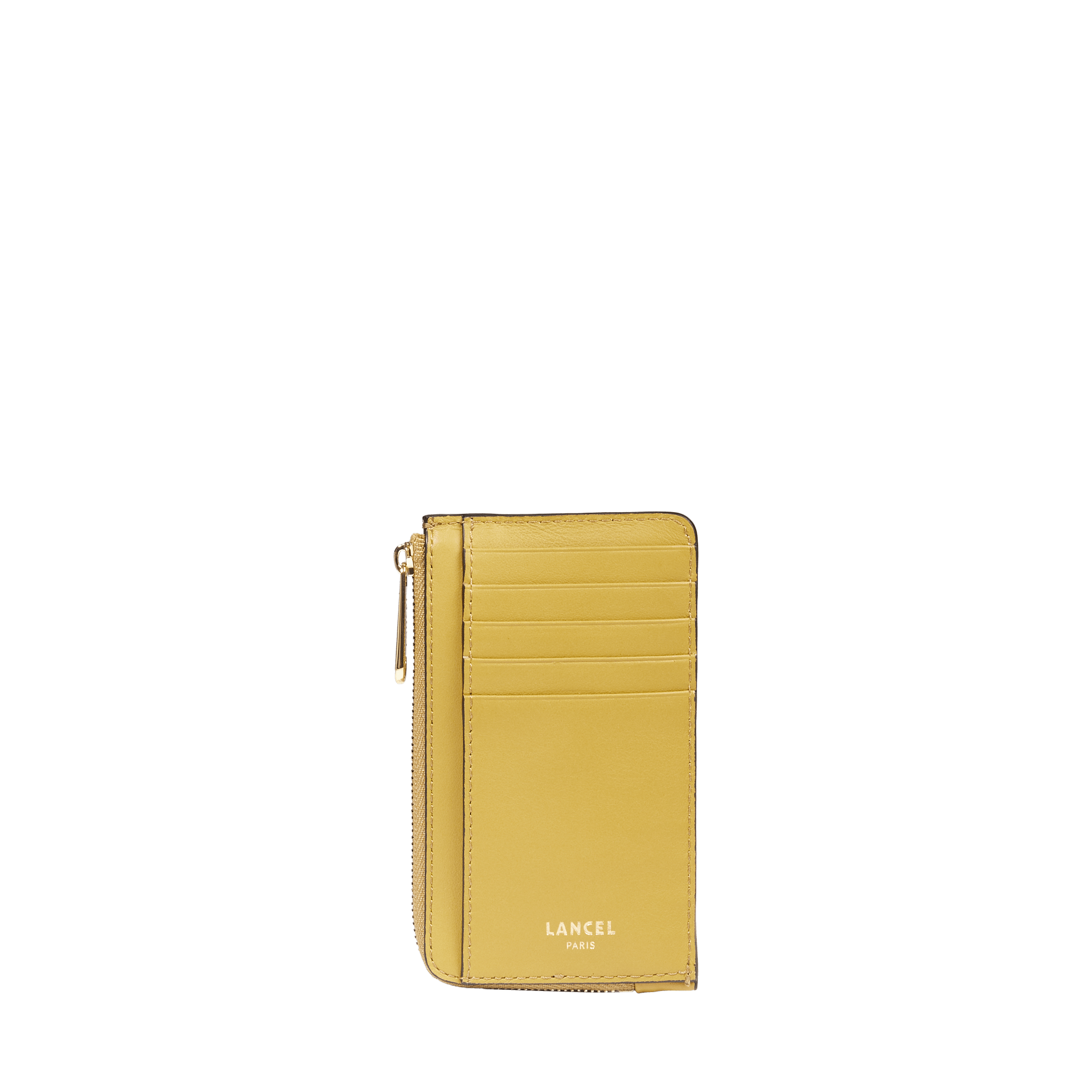 Porte-cartes zippé angèle de lancel en cuir LANCEL Jaune