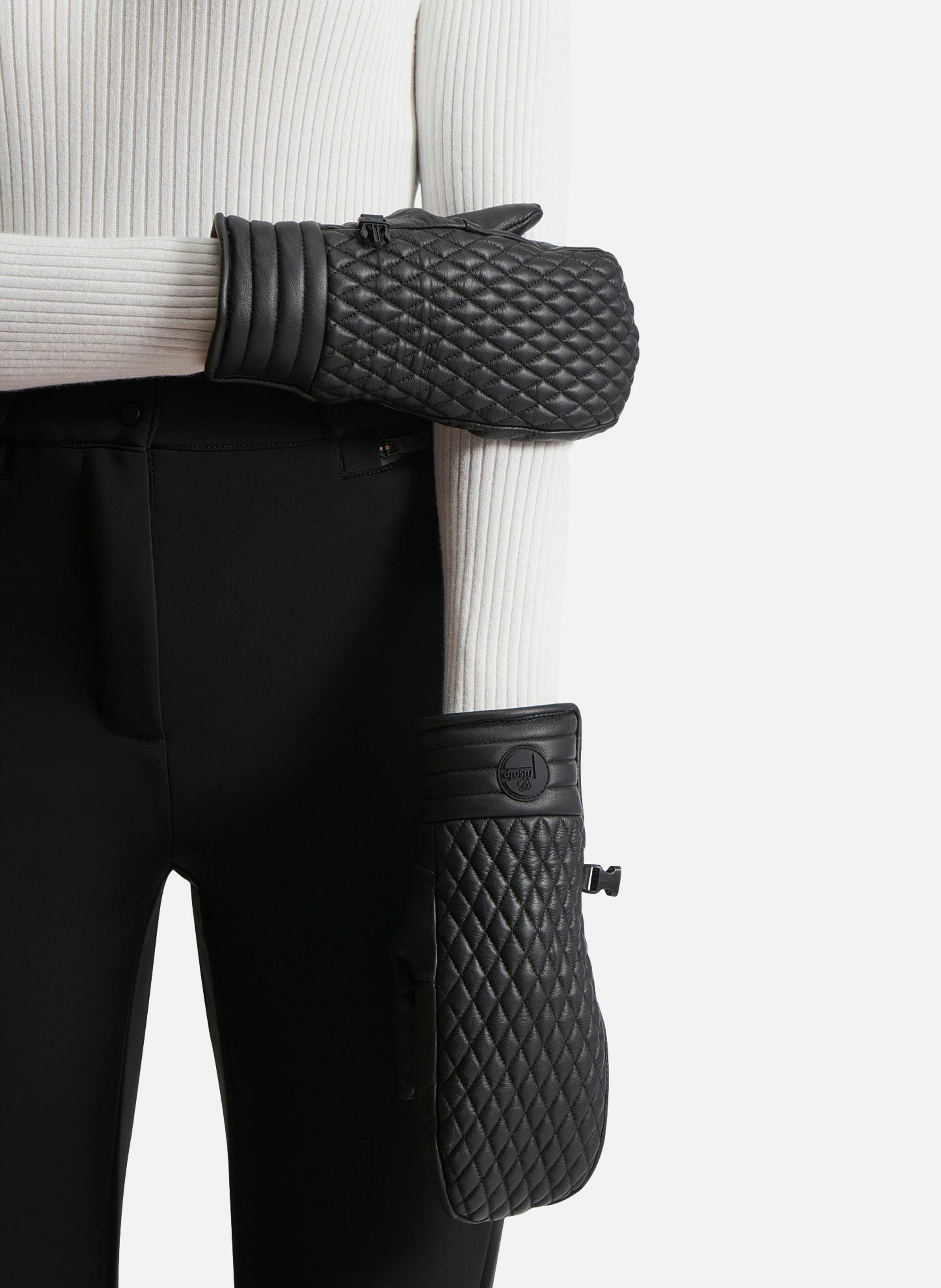 Moufles de ski athena mitten cuir de chevre FUSALP Noir