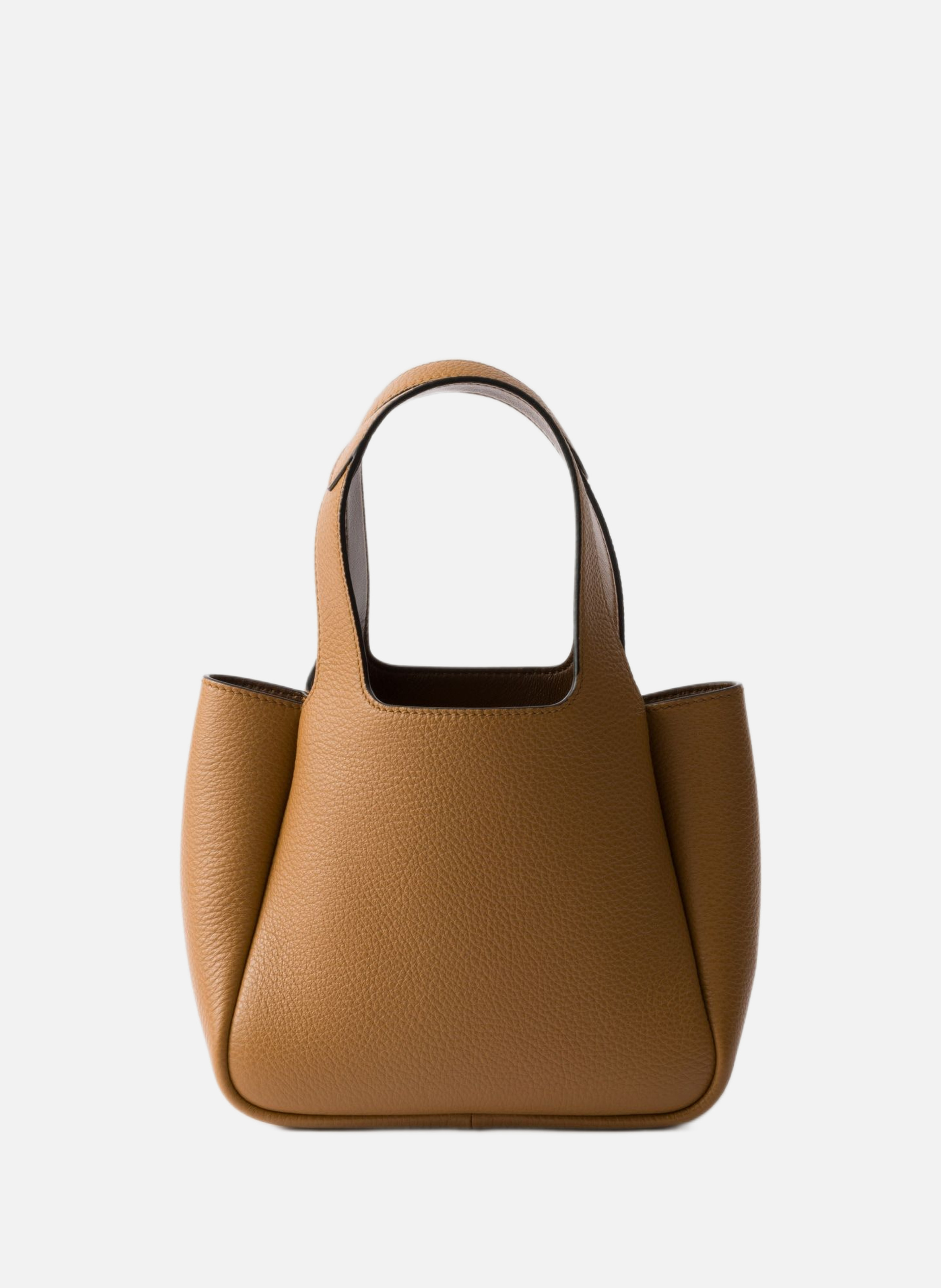 Mini sac à main en cuir PRADA Marron