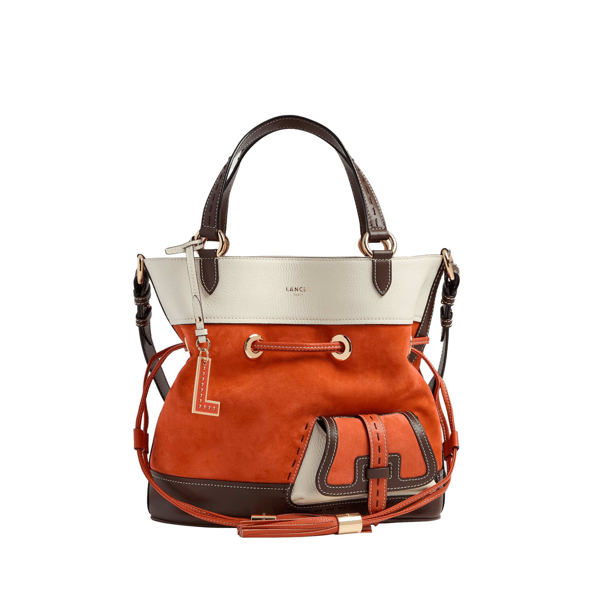 Sac seau m premier flirt de lancel en cuir LANCEL Orange