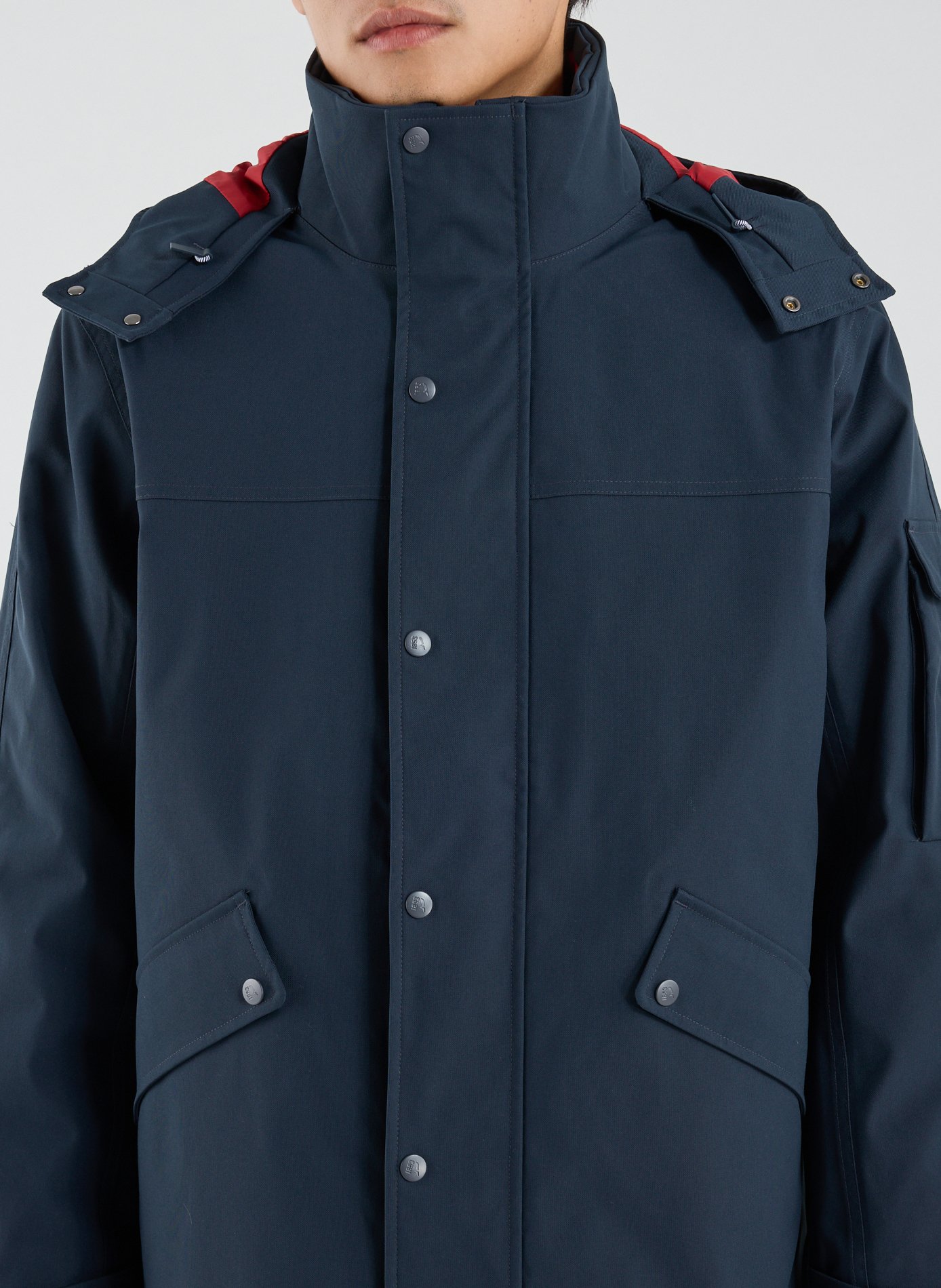 Mid-length Copeland waterproof parka with hood AIGLE Blue