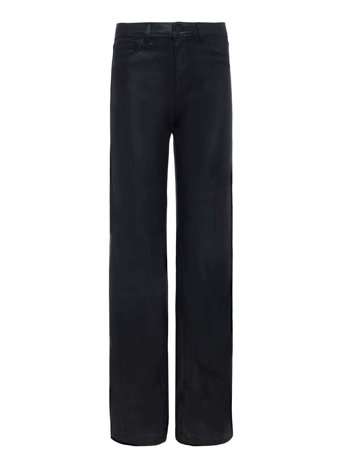 Jean droit en coton enduit L'AGENCE Noir