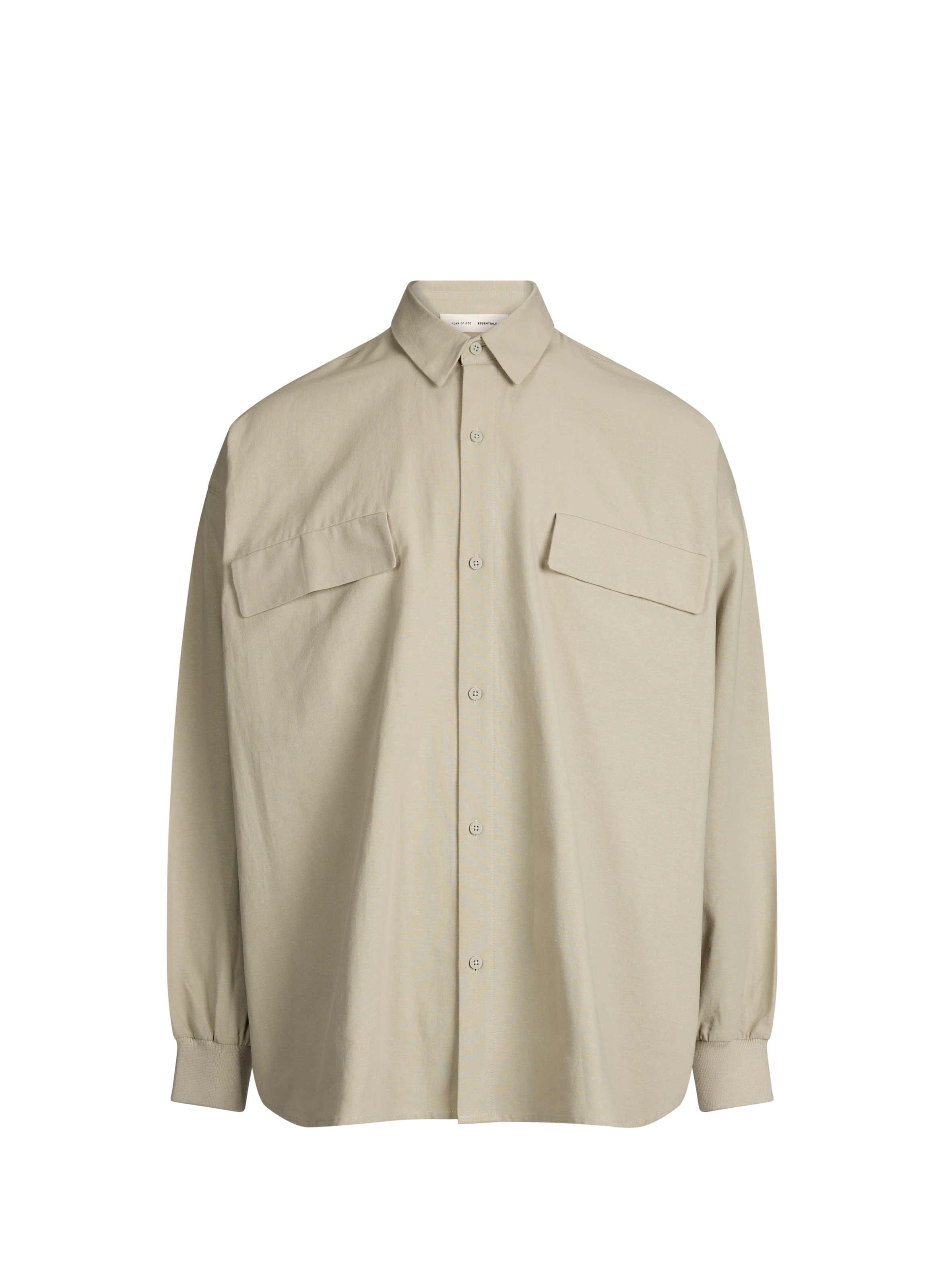 Chemise unie oversize en coton FEAR OF GOD ESSENTIALS Gris
