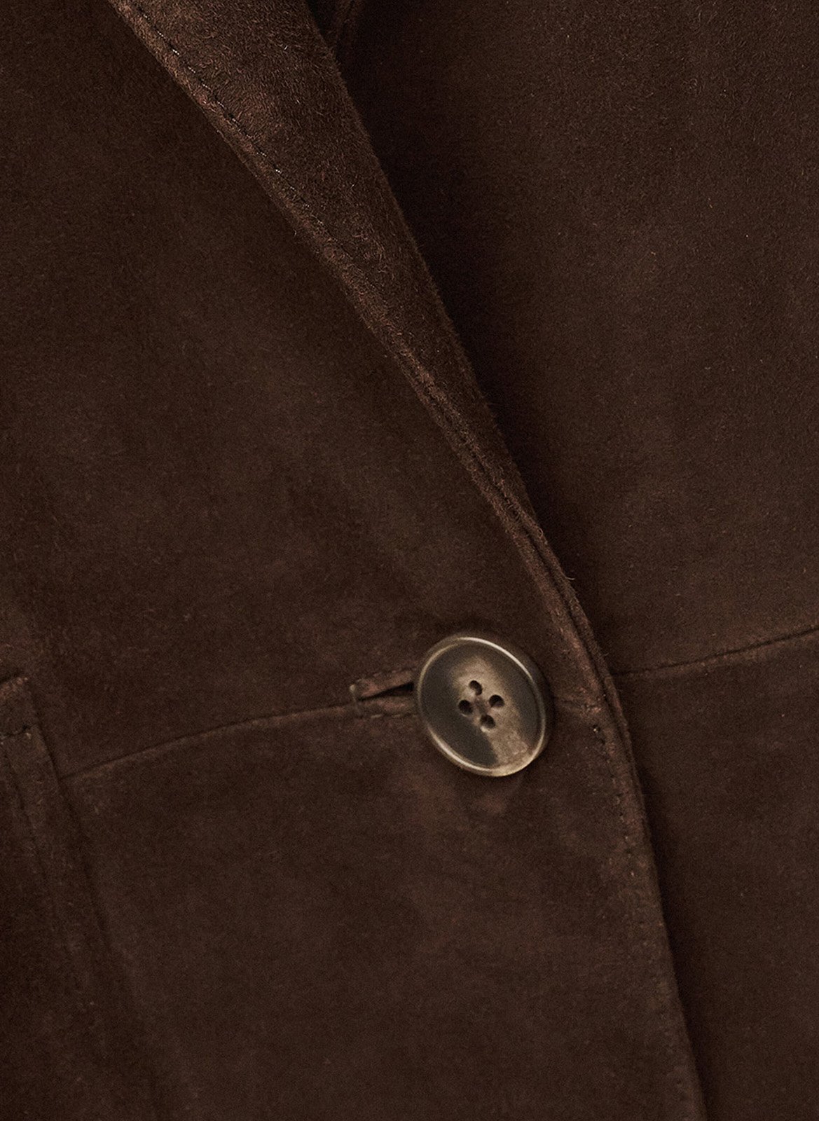 Veste de blazer droite en cuir mosty BA&SH Marron