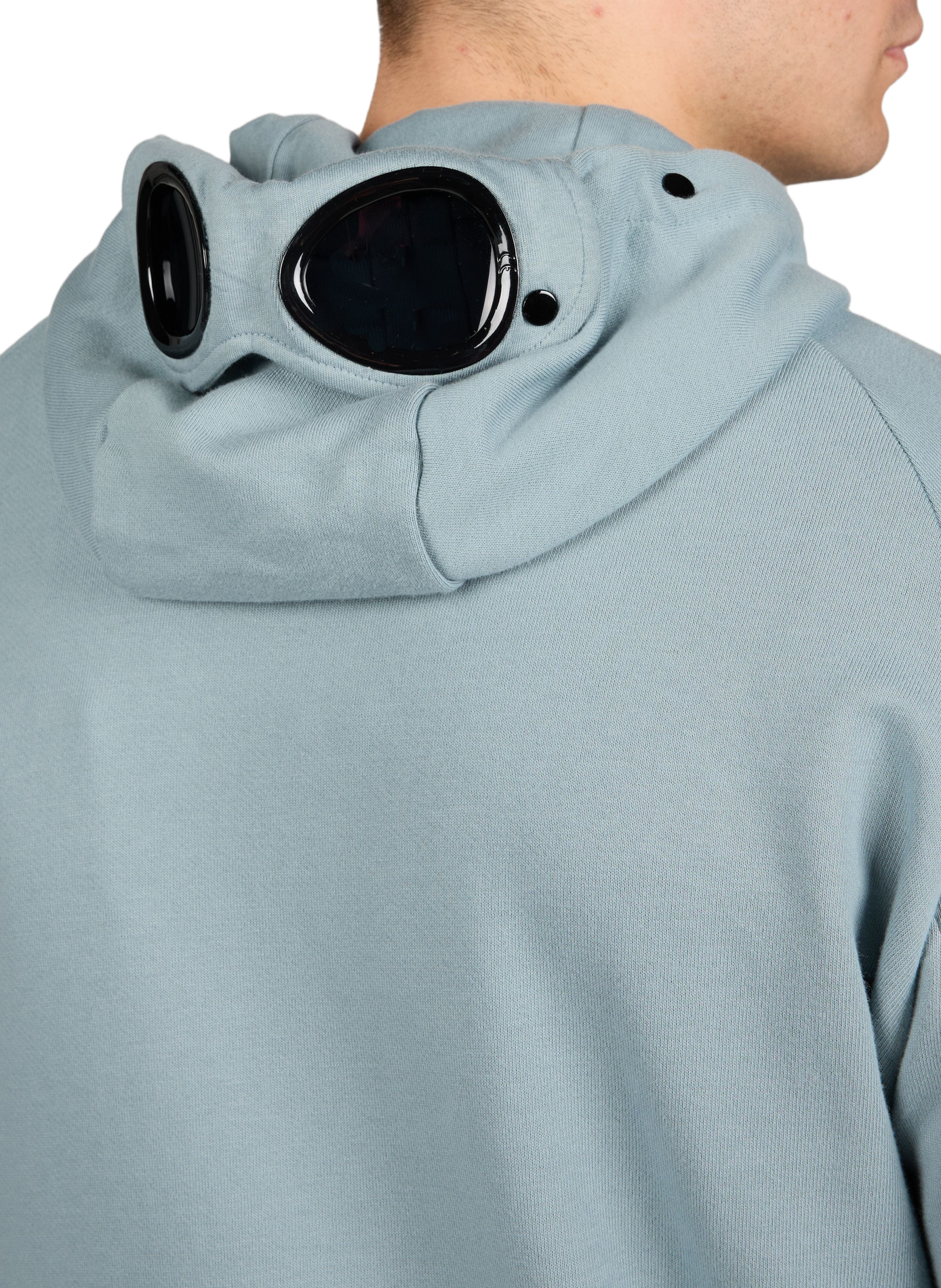Sweat à capuche en coton avec lunettes intégrées CP COMPANY Bleu