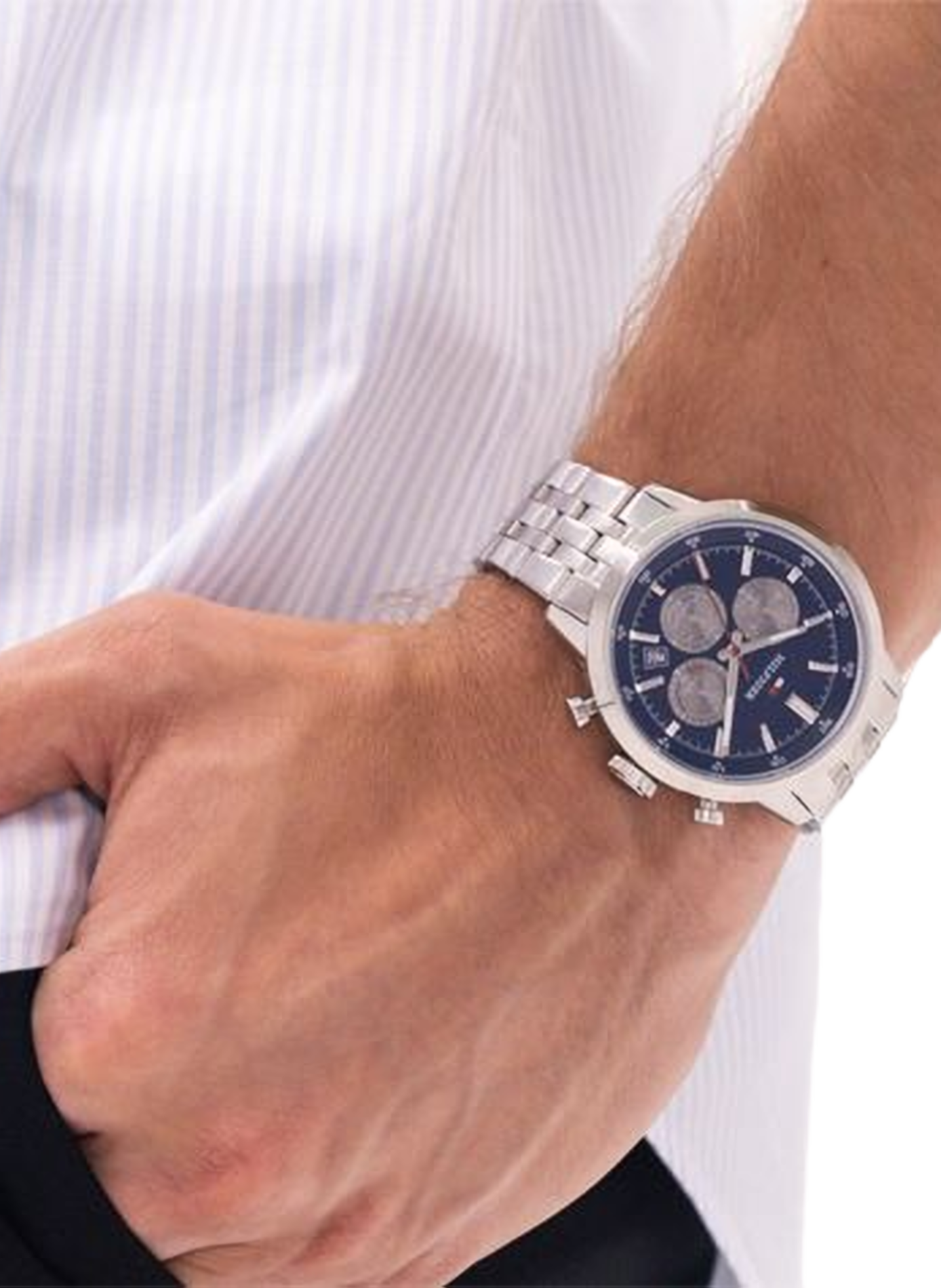 Montre Kent en acier inoxydable TOMMY HILFIGER MONTRES Argent