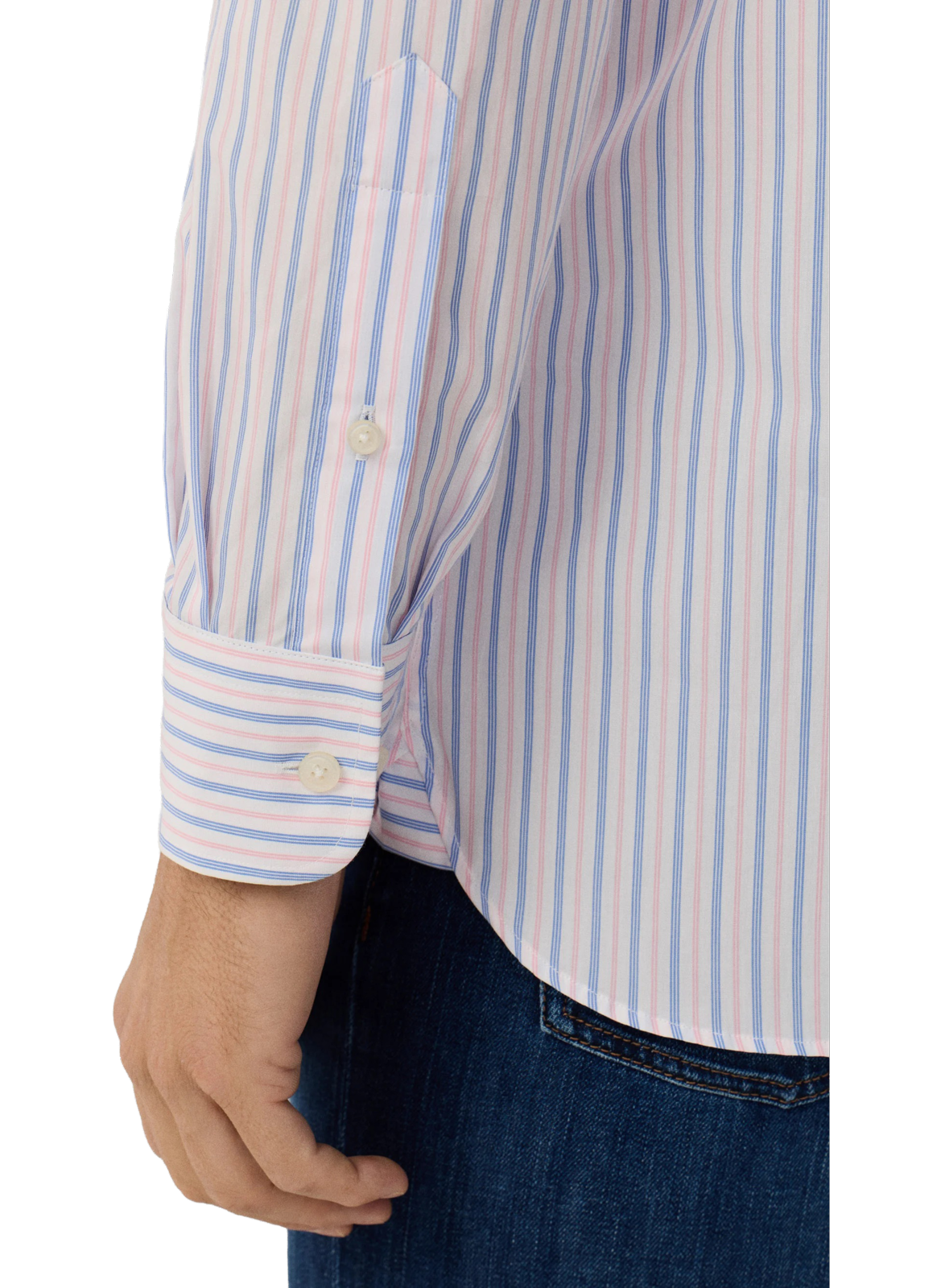 Straight striped cotton shirt HACKETT Pink