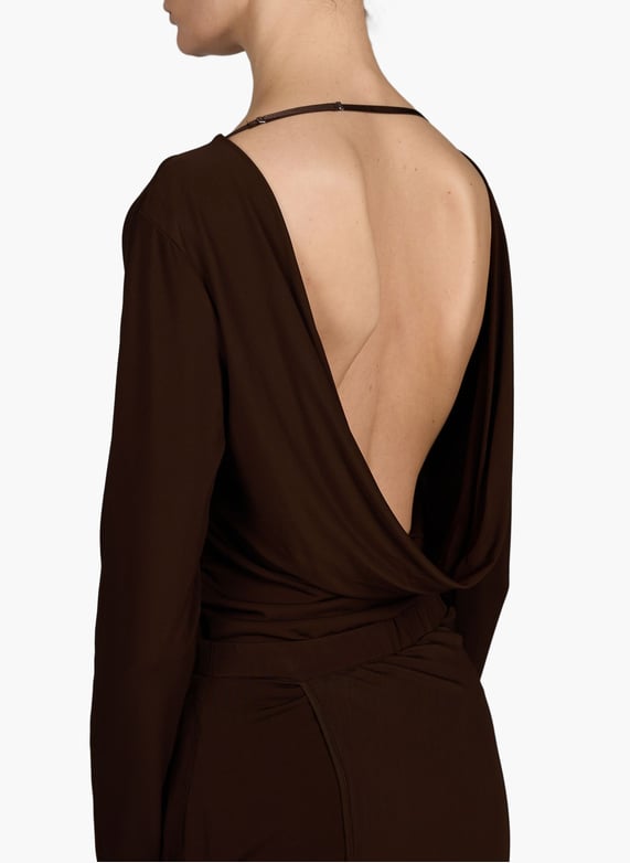 Long-Sleeve backless top Brown Helmut lang - Women | Printemps.com Long-Sleeve backless top Brown Helmut lang - Women | Printemps.com