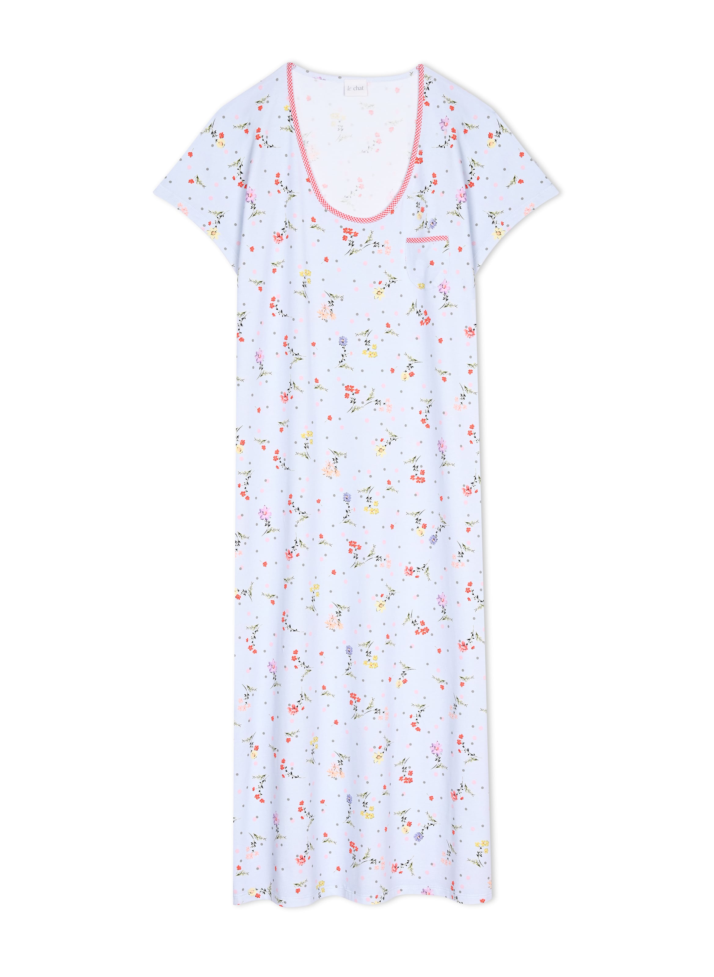 Chemise de nuit longue en coton daisy 211 LE CHAT Multicolore