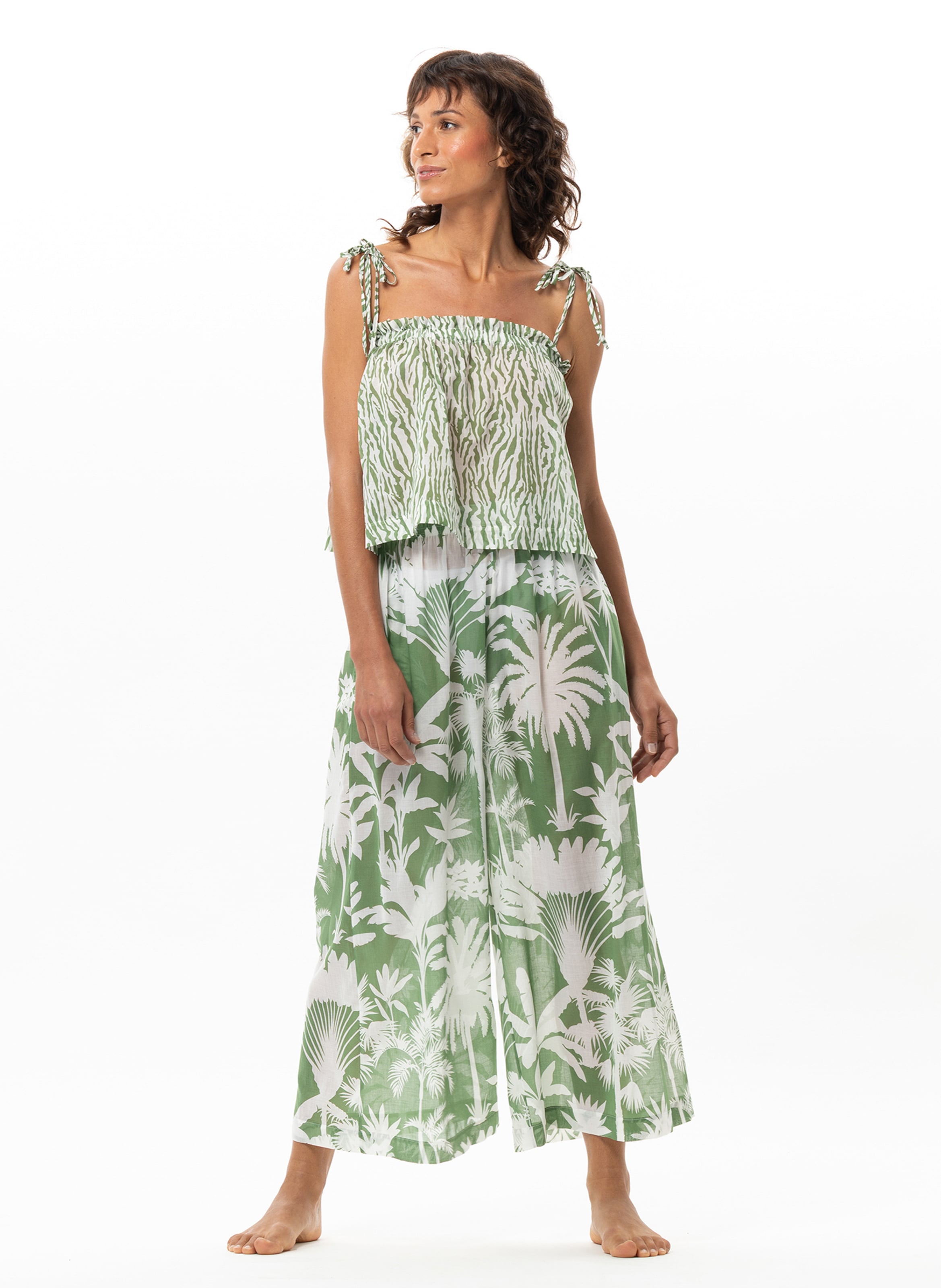 Pantalon en voile de coton bronzette 280 LE CHAT Multicolore