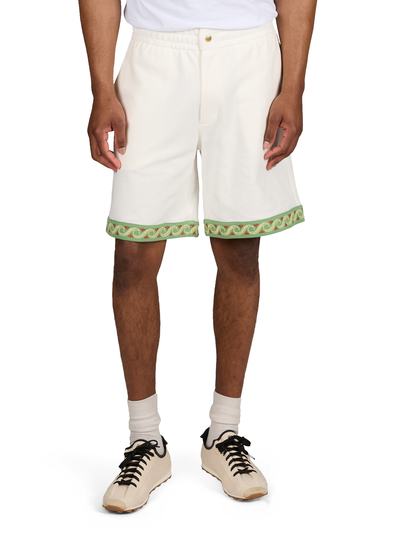 Kurzes Piqué-Baumwollshirt DROLE DE MONSIEUR Beige