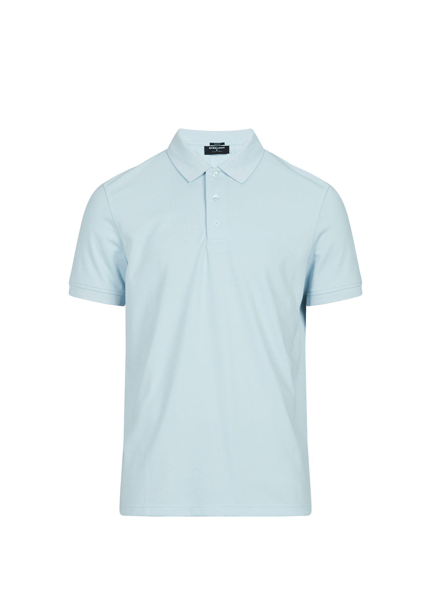 Solid short-sleeve polo in blended cotton STRELLSON Blue