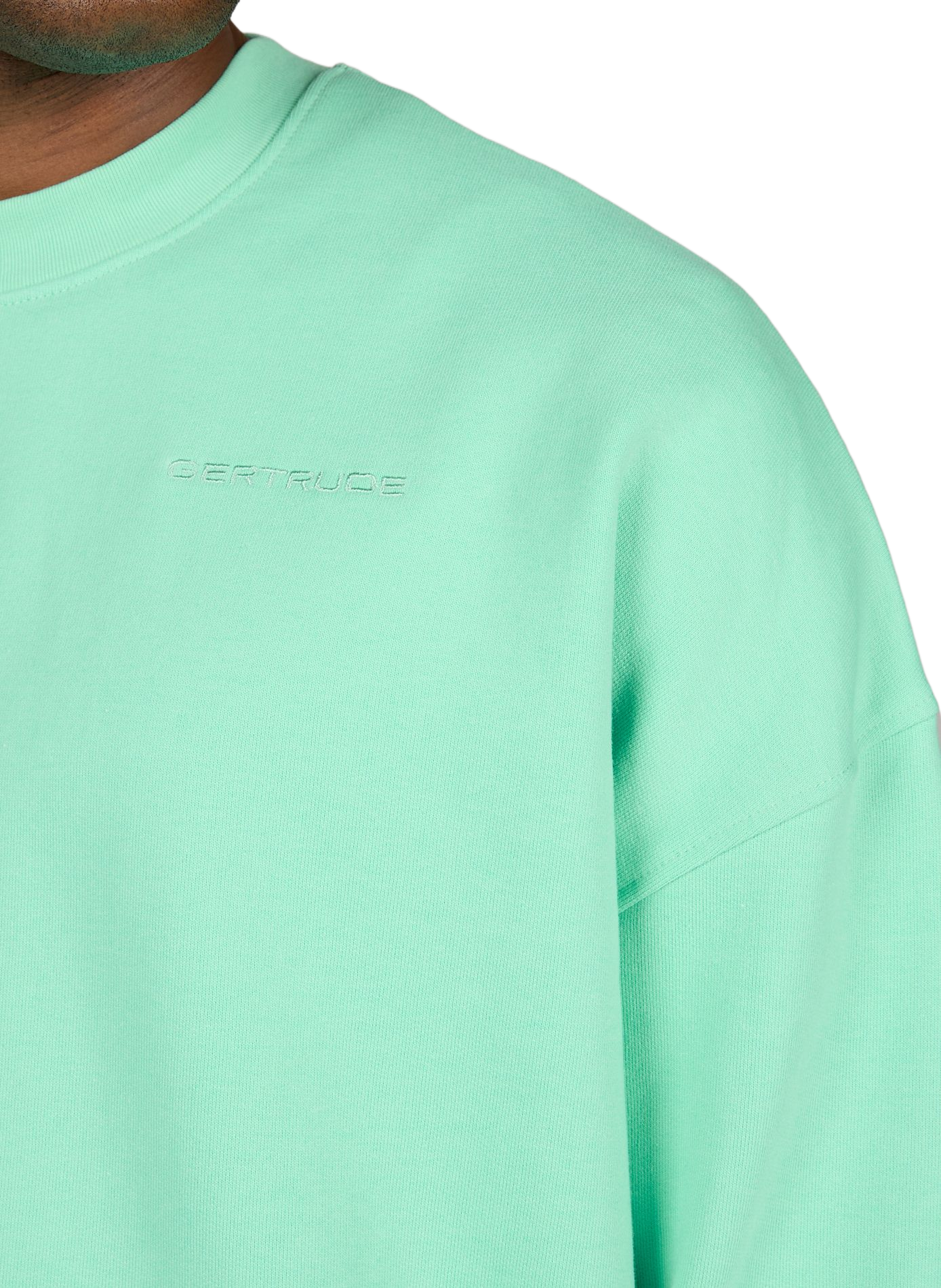 Oversized cotton sweatshirt with printed back GERTRUDE ET GASTON Green