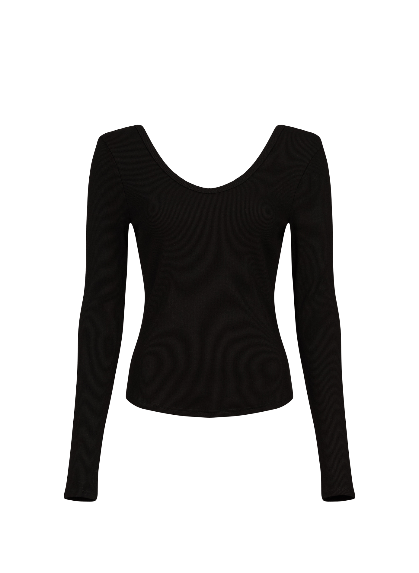 Top Wendy a coste in misto cotone TOPSHOP Nero
