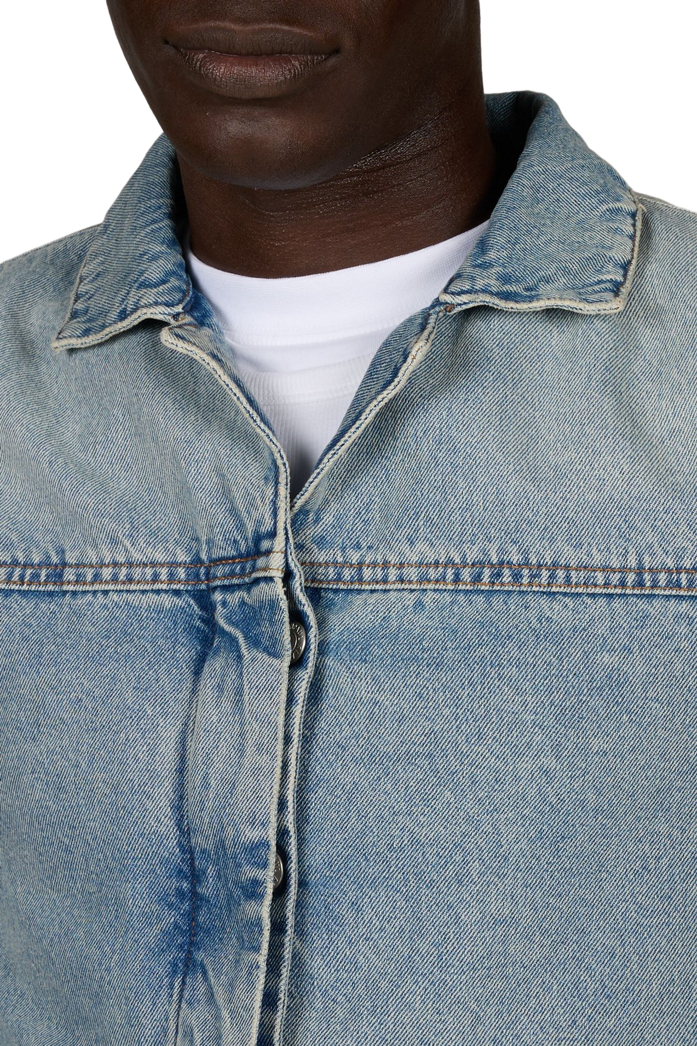 Veste manches longues à bord déchiré en coton ALAINPAUL Bleu