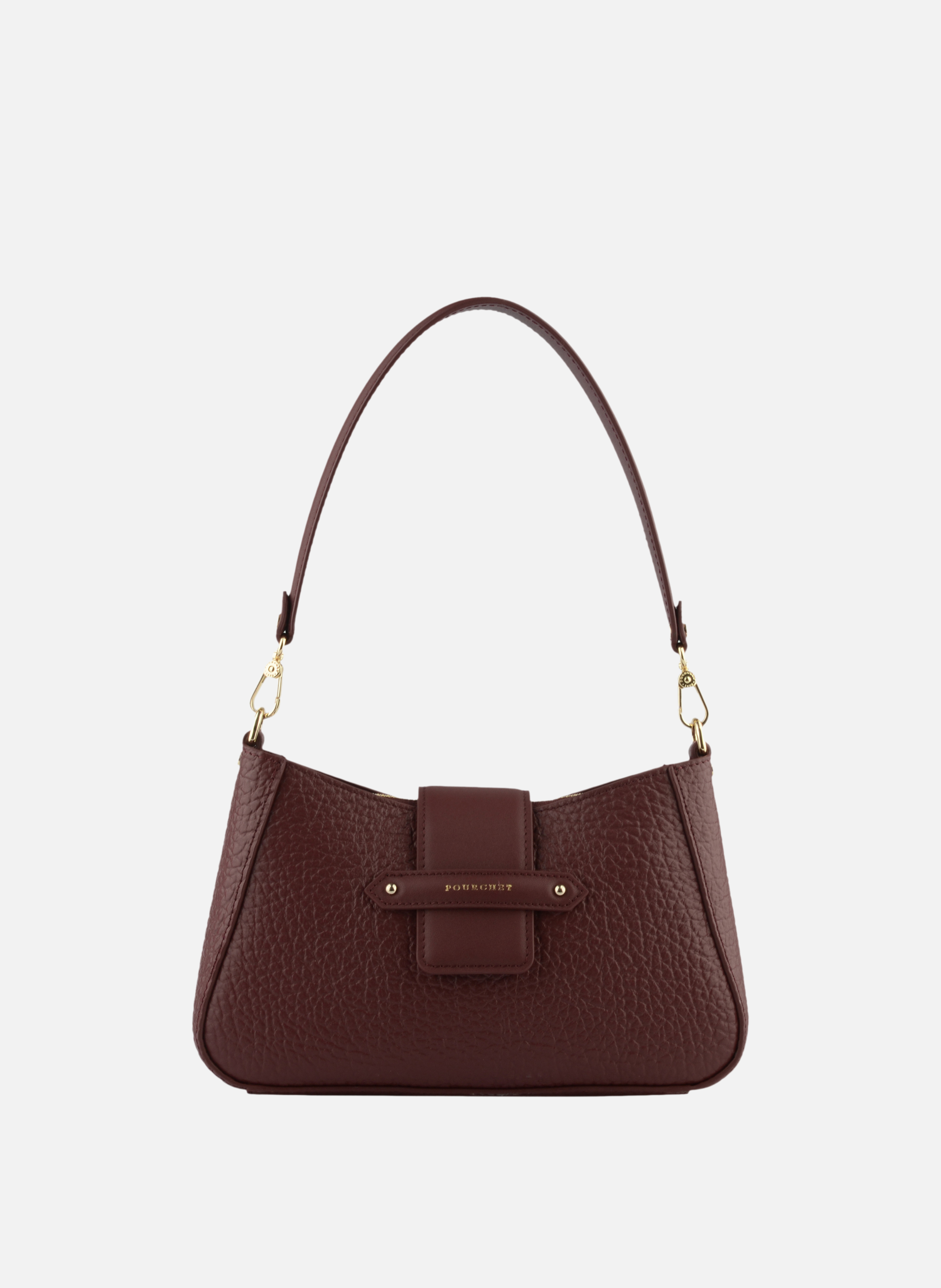 Fleuves | sac à main en cuir de vachette POURCHET Rouge