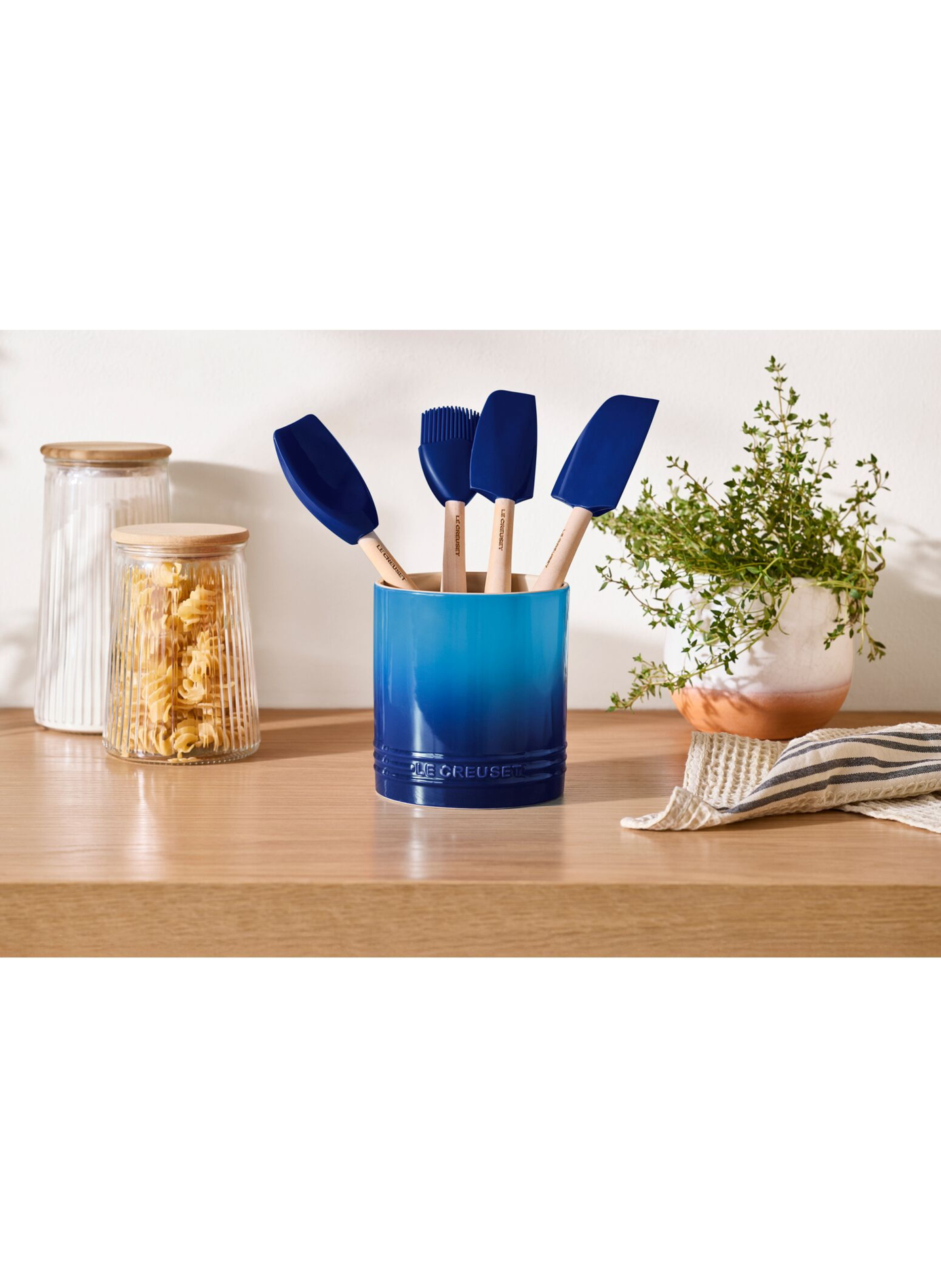 Keramik-Signaturutensilienbehälter LE CREUSET Blau