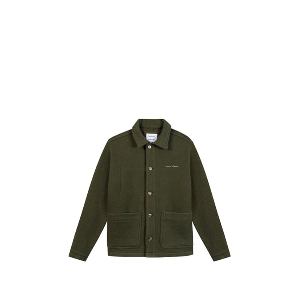 Veste droite col classique en laine mélangée Veste droite col classique en laine mélangée