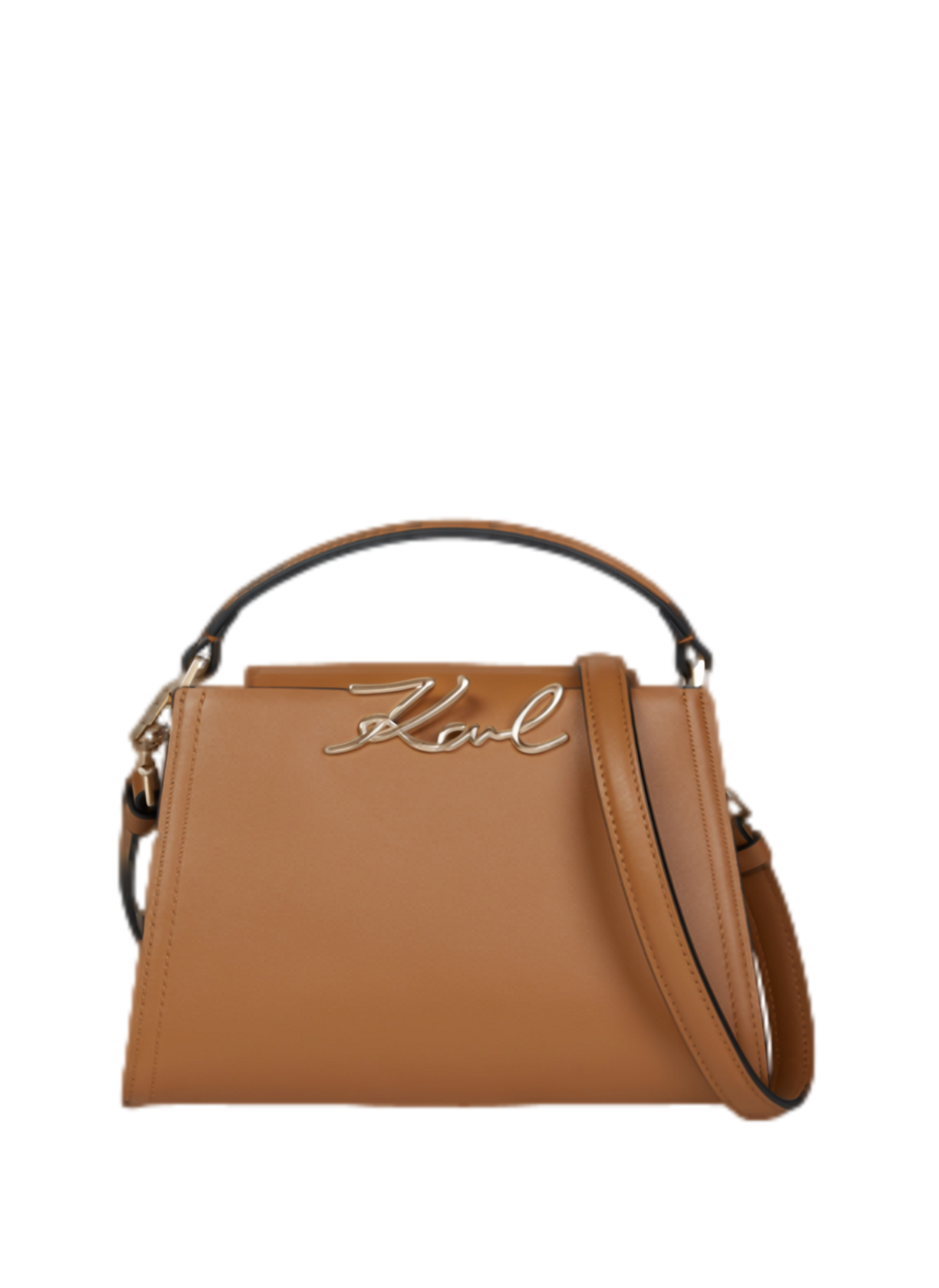 Lederhandtasche K/Signature Mini KARL LAGERFELD Braun