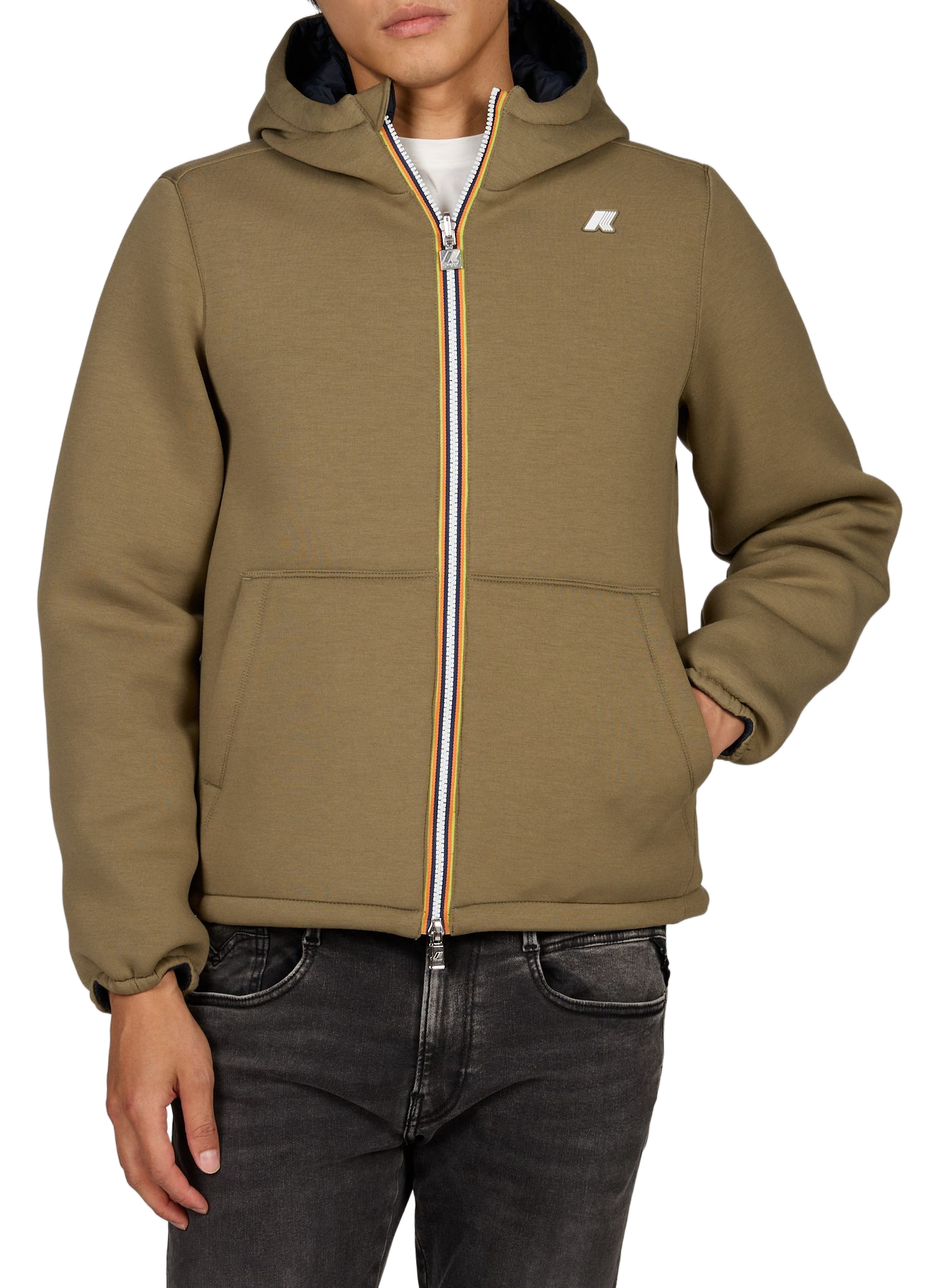 High-neck sweatshirt K-WAY Khaki