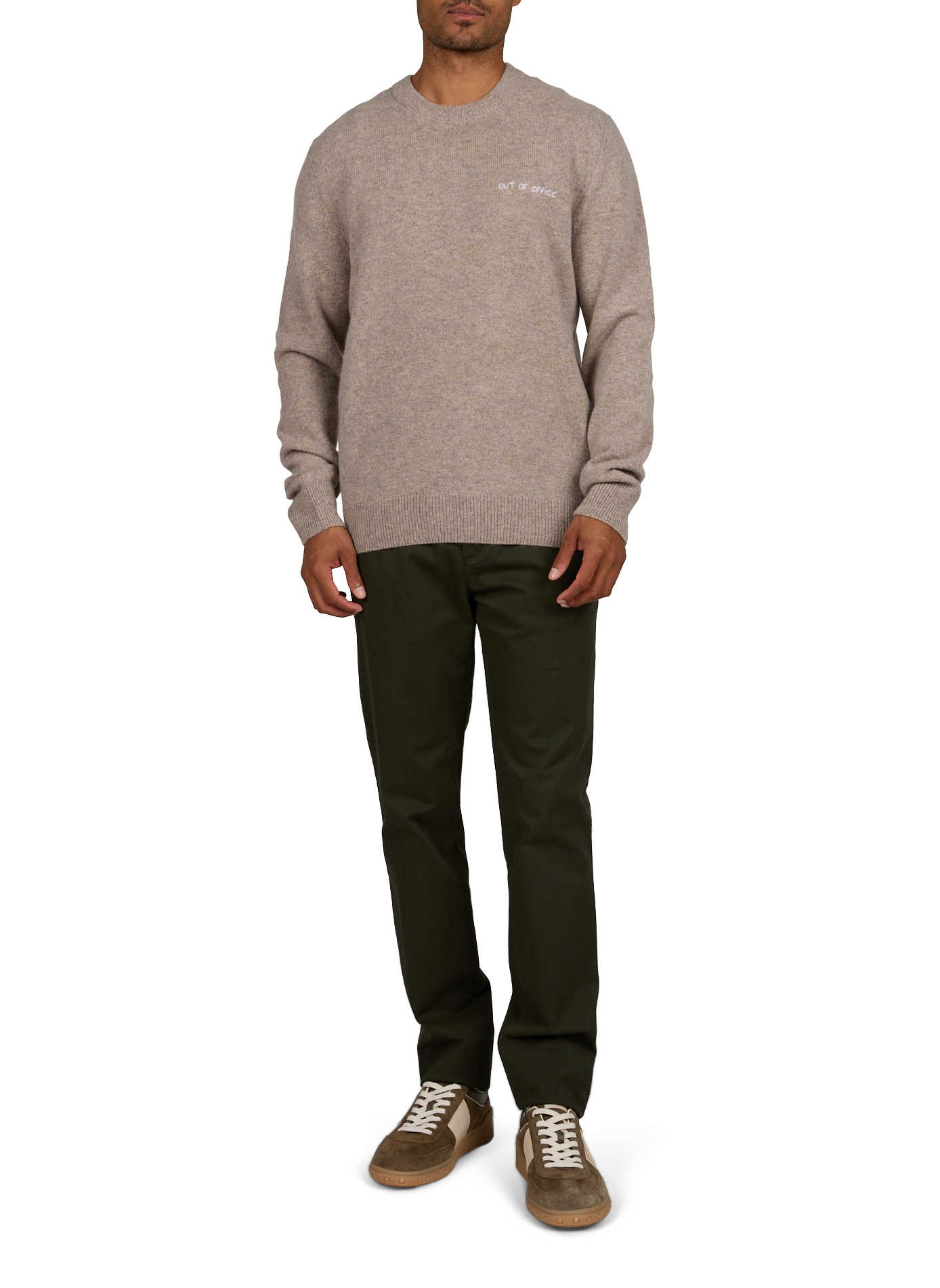 Pull oversize col rond en laine MAISON LABICHE Beige