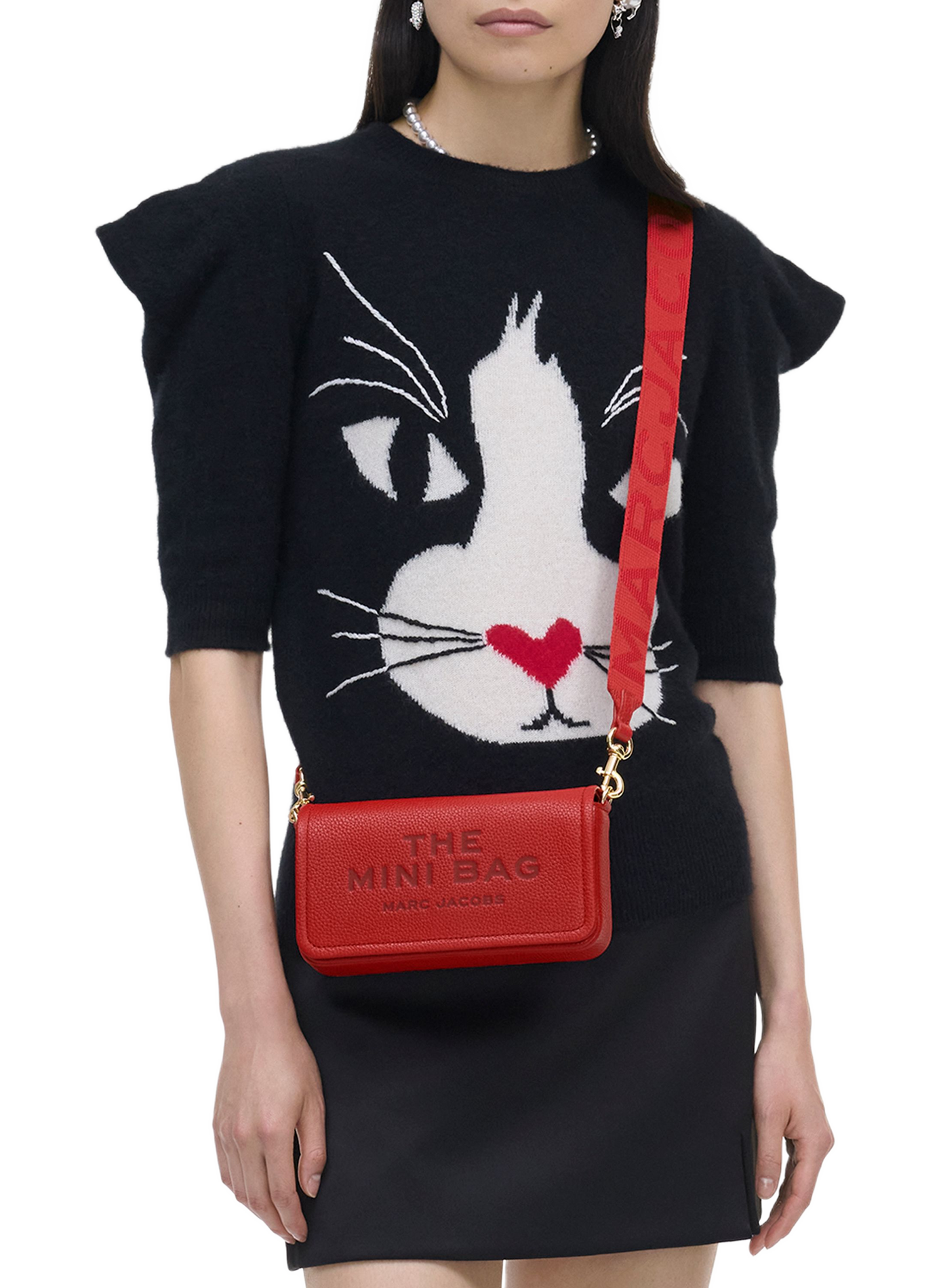 Sac à bandoulière en cuir MARC JACOBS Rouge