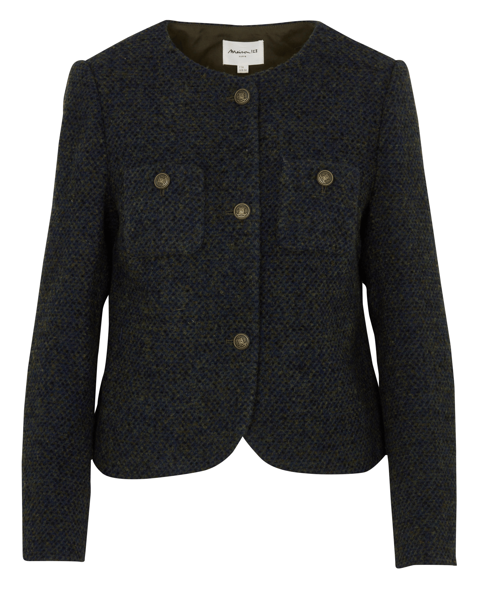 Veste droite en laine mélangée pia MAISON 123 Vert