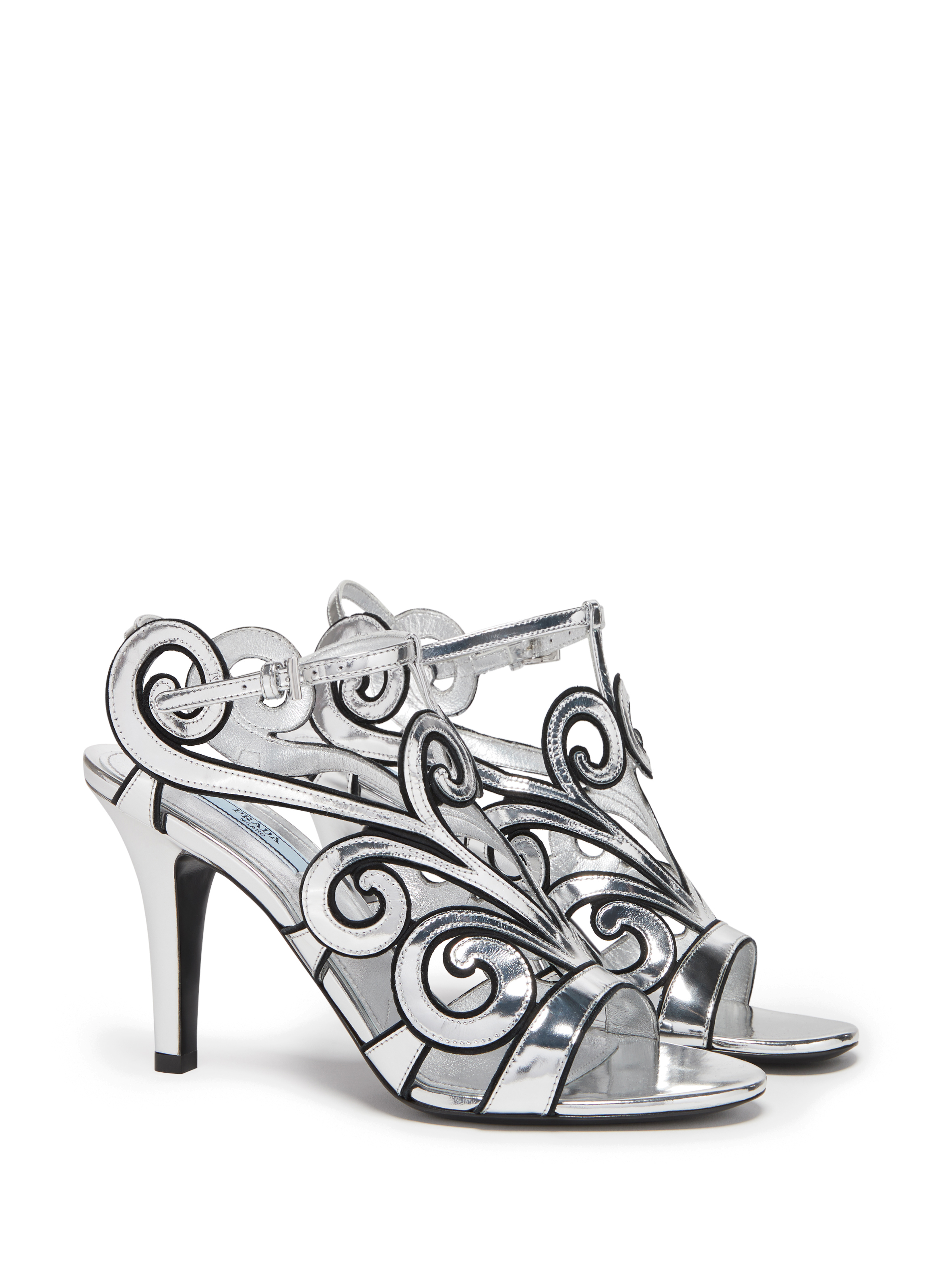 Sandales en cuir métallisé