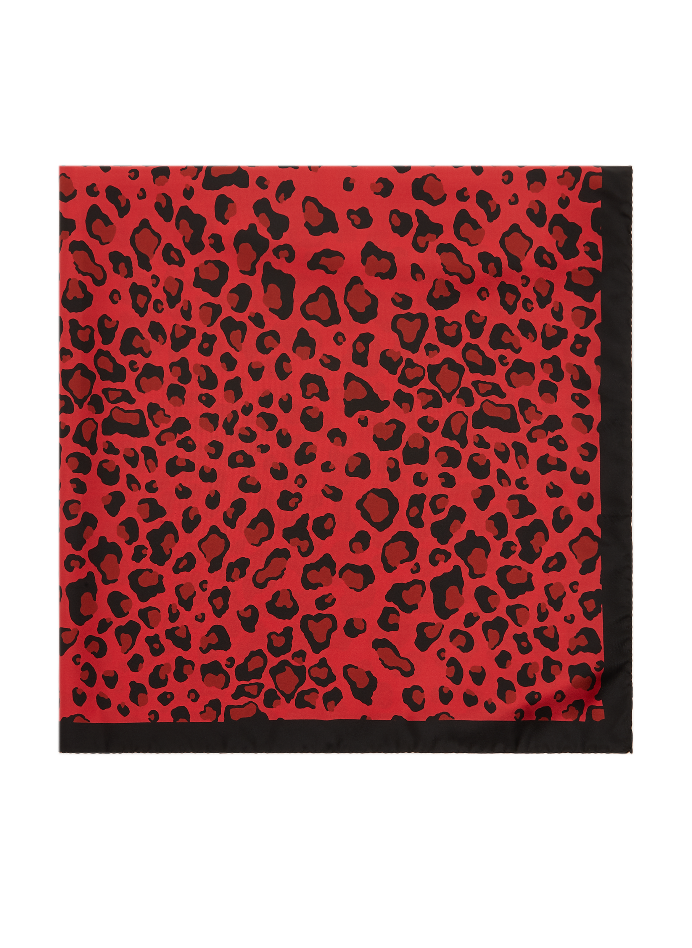 SAISON 1865 Leopard-print silk square scarf Red