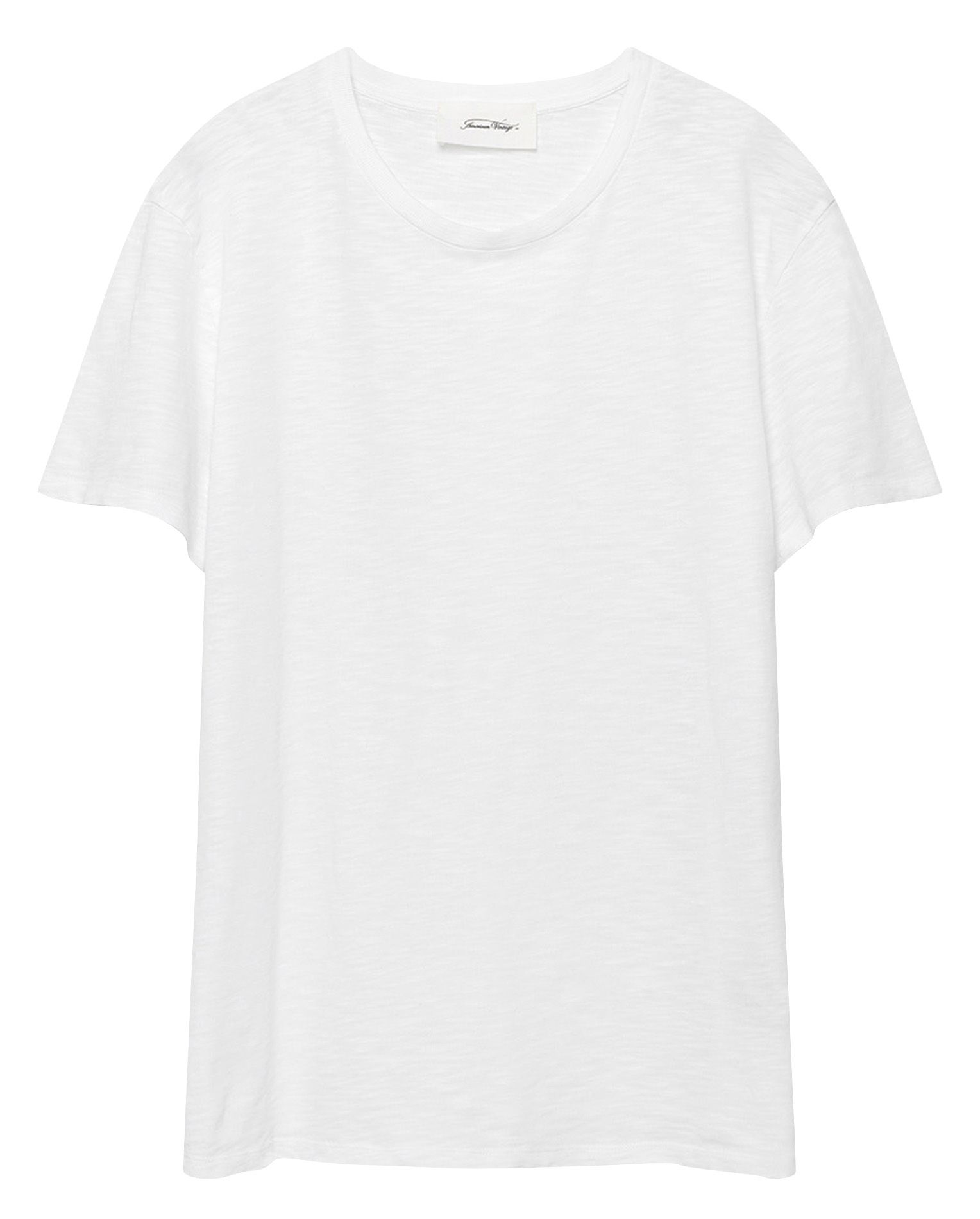 Tee-shirt regular-fit à col rond en coton bysapick AMERICAN VINTAGE Blanc