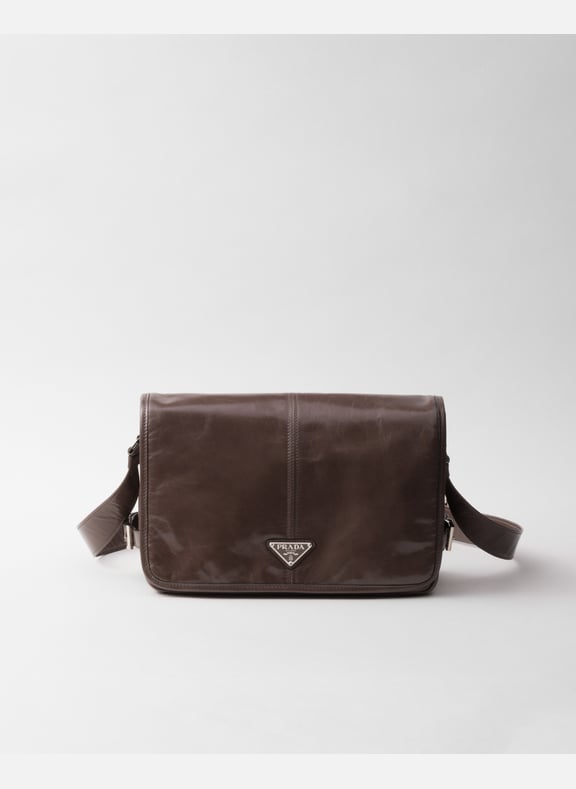 Sac à bandoulière en cuir Gris by PRADA PRADA Sac à bandoulière en cuir Gris